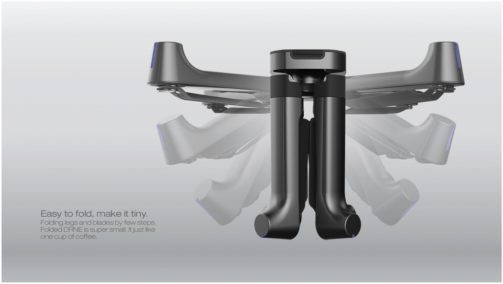 Four wing aircraft，Handheld UAV，Mobile control，Aerial view，Foldable UAV，