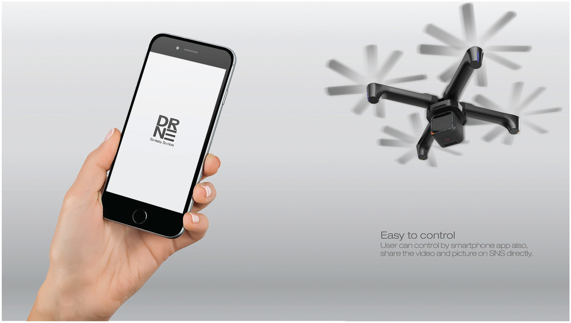 Four wing aircraft，Handheld UAV，Mobile control，Aerial view，Foldable UAV，