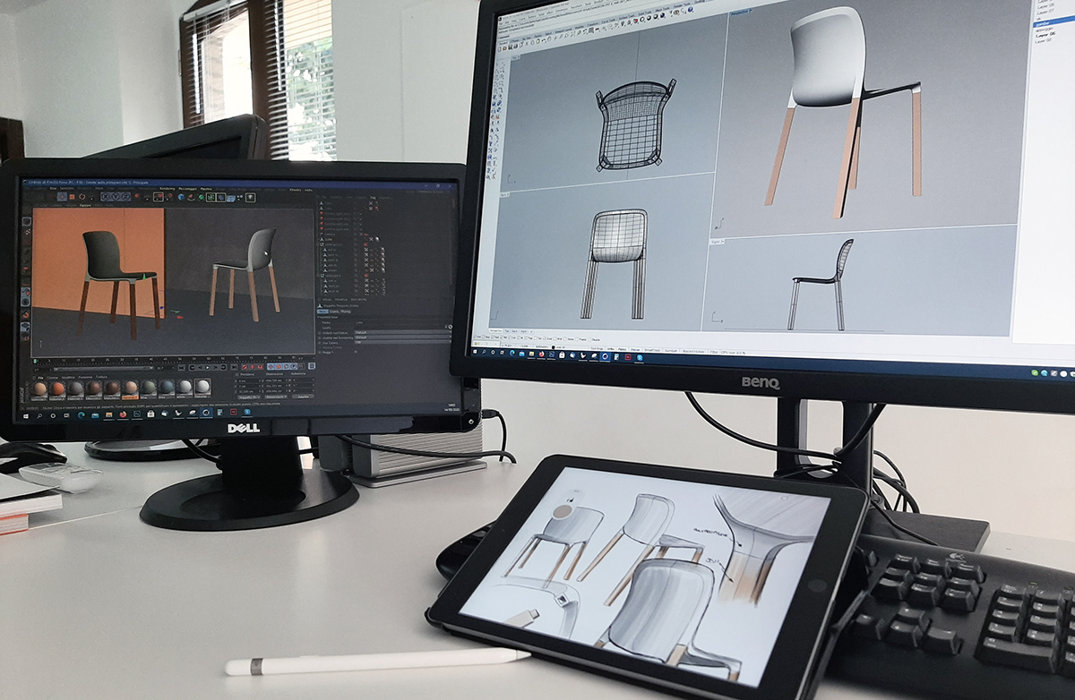 MASH，Wooden chair，polypropylene，Stack，