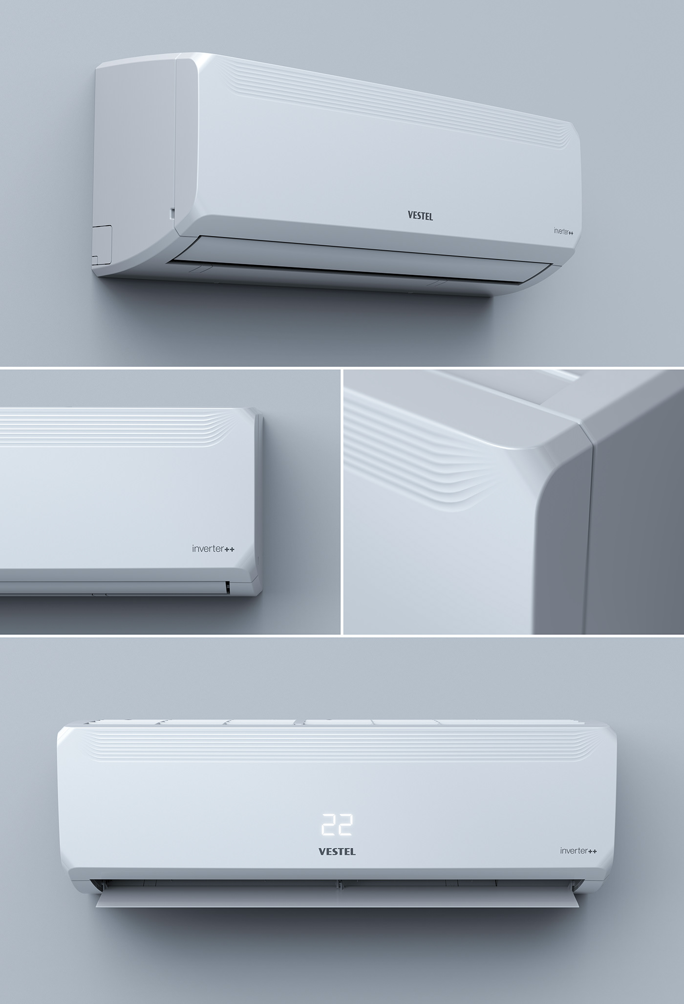 air conditioner，white，panel，