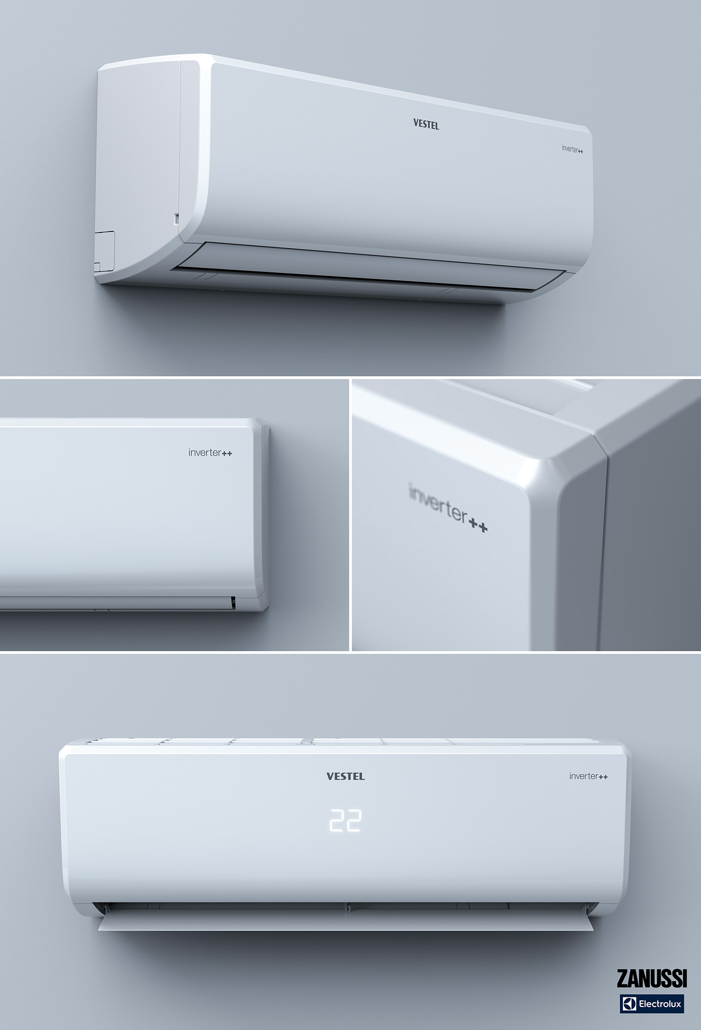 air conditioner，white，panel，