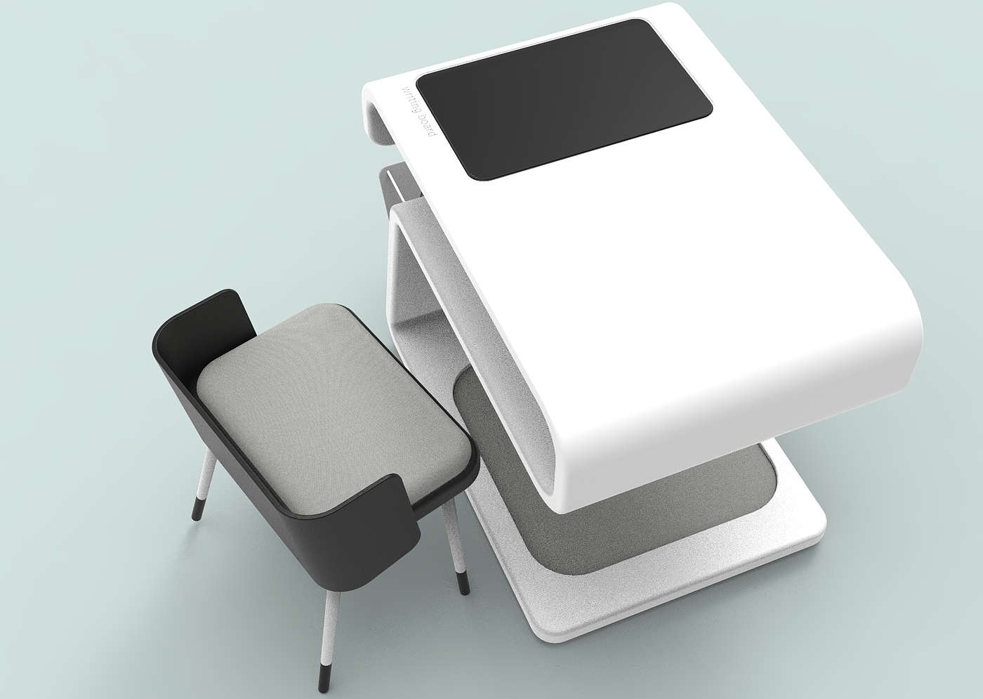 Smart desk integrating charging and drawing board，