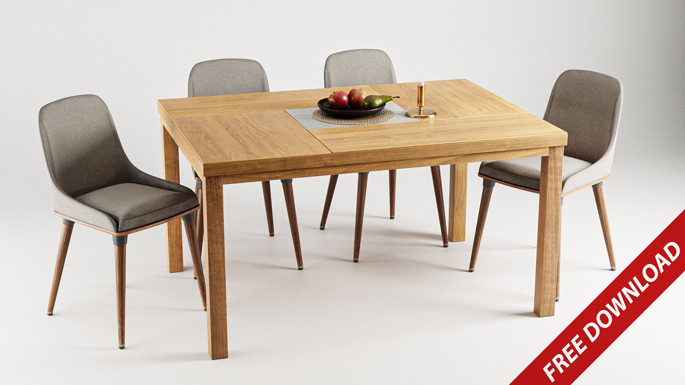 Table，chair，Model，free，