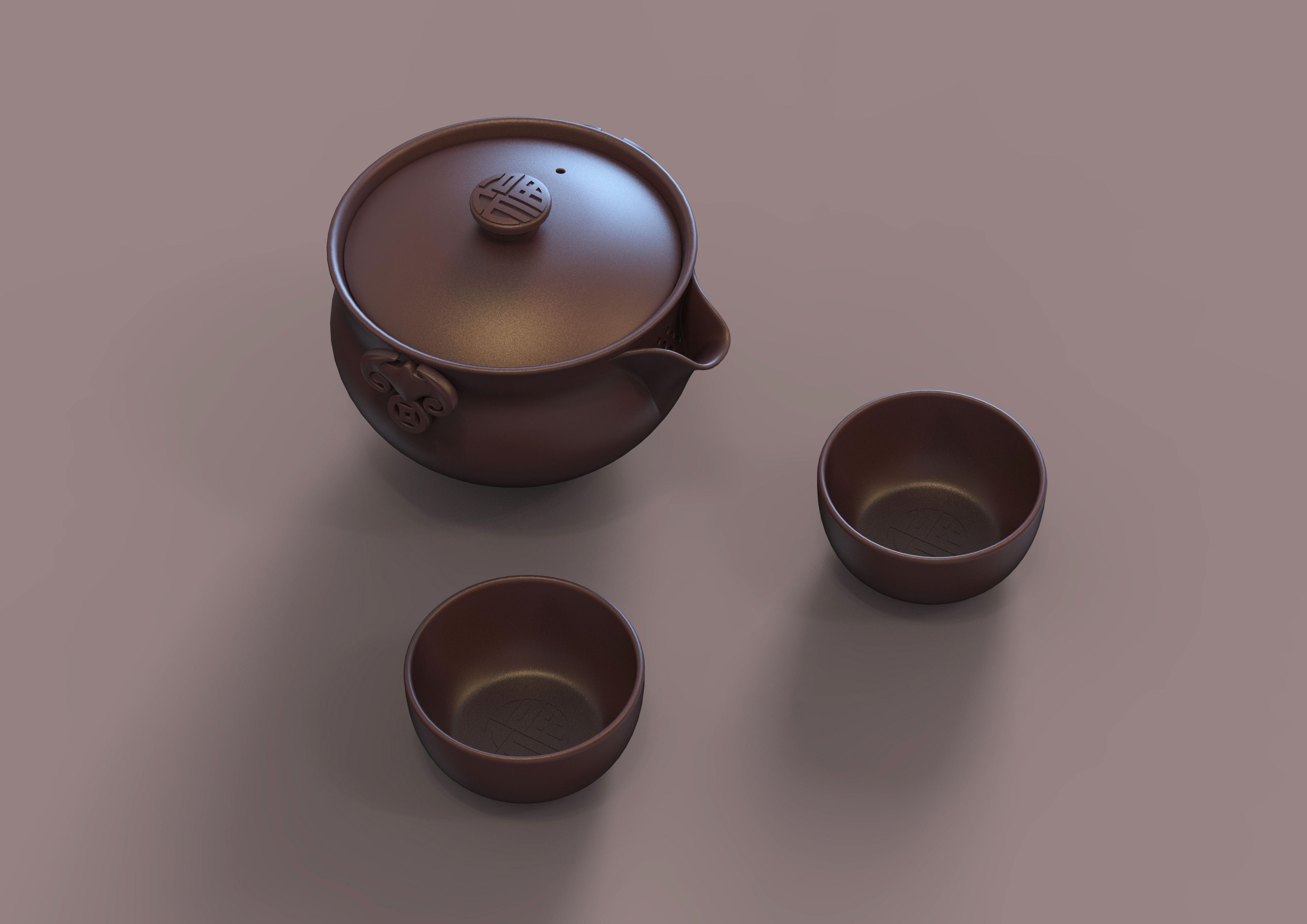 tea set，Purple sand，