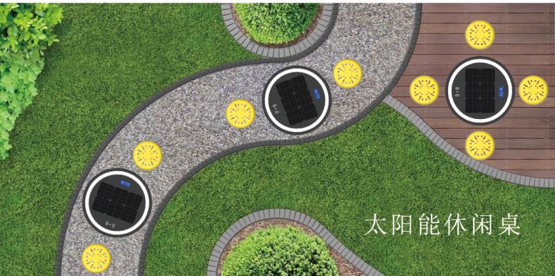 Solar charging leisure table，