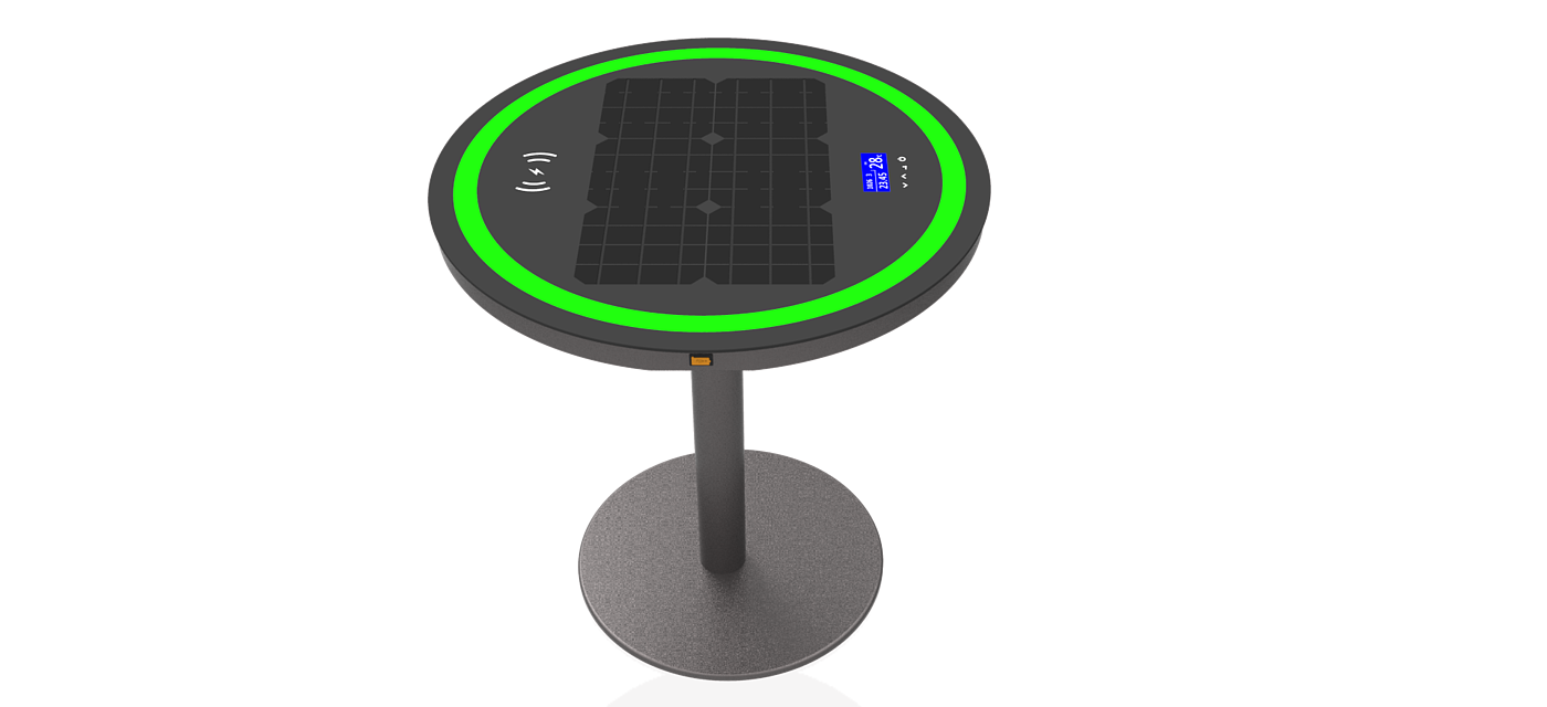 Solar charging leisure table，