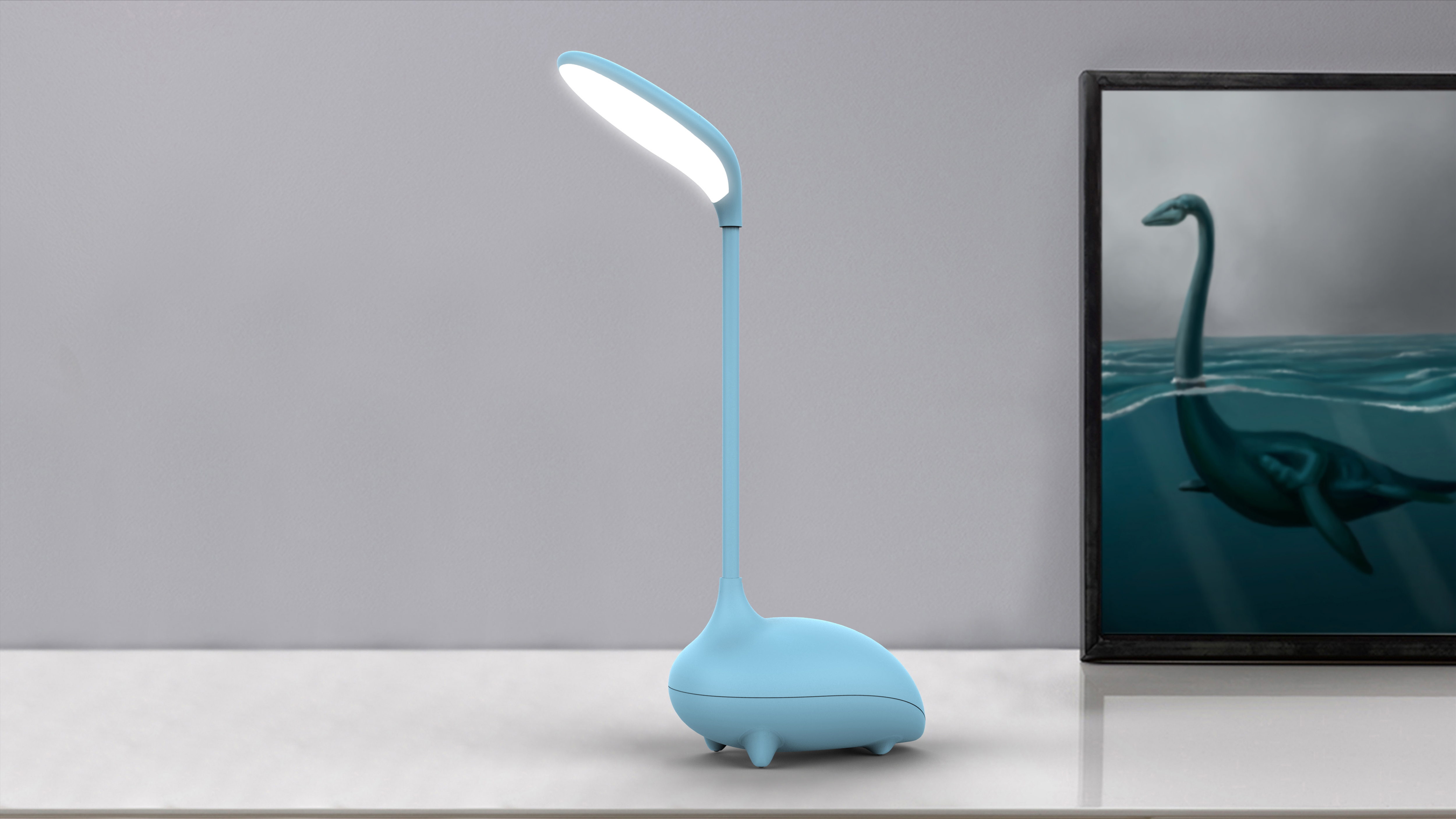 bionics，Desk lamp，Loch Ness monster，Touch switch，kawaii，