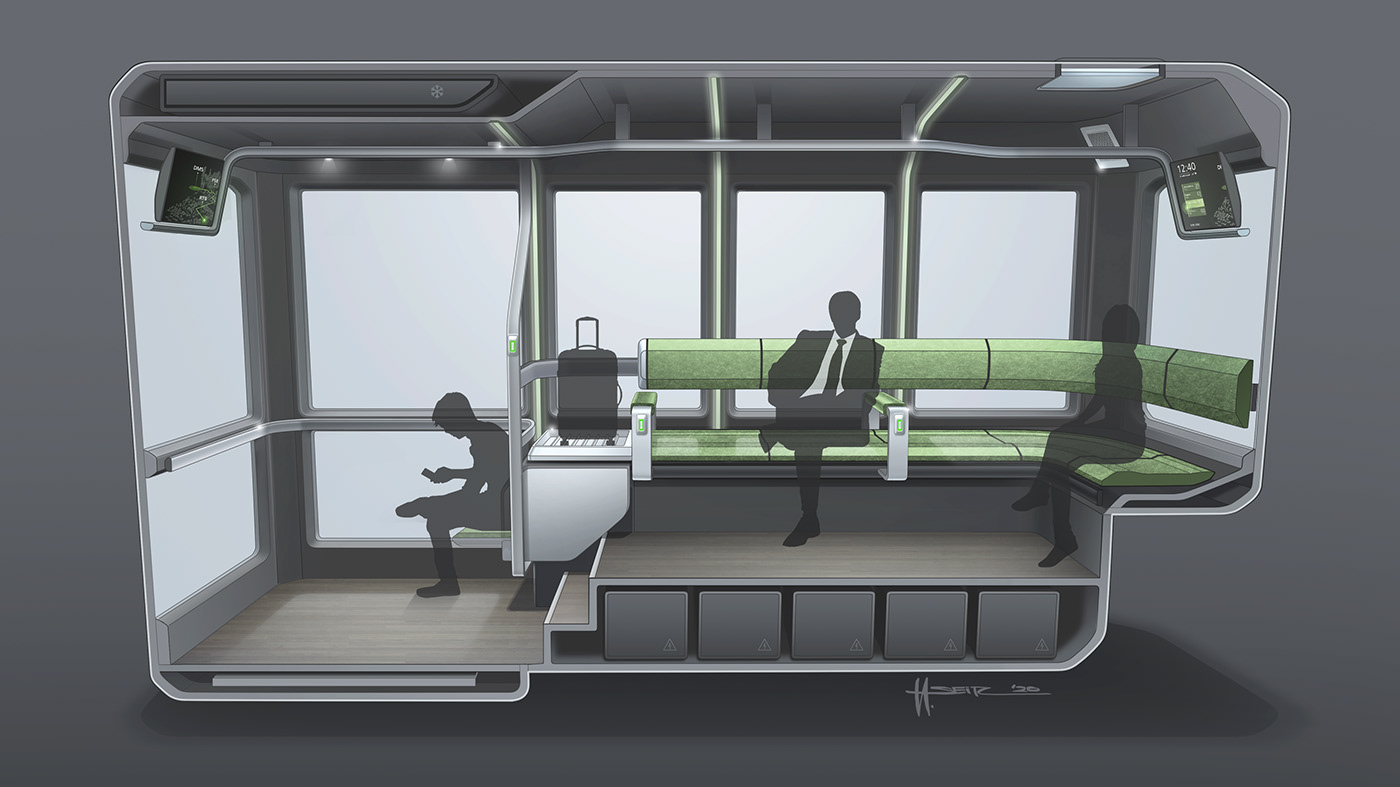 Driverless，Electric，automobile，U-Shift，concept，modularization，