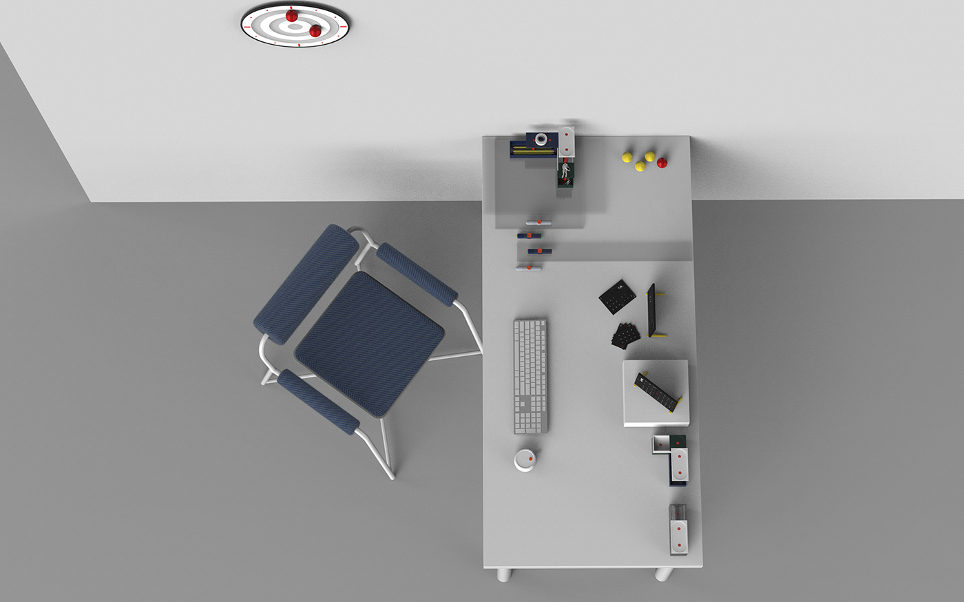 calendar，chair，Dart board，mouse，