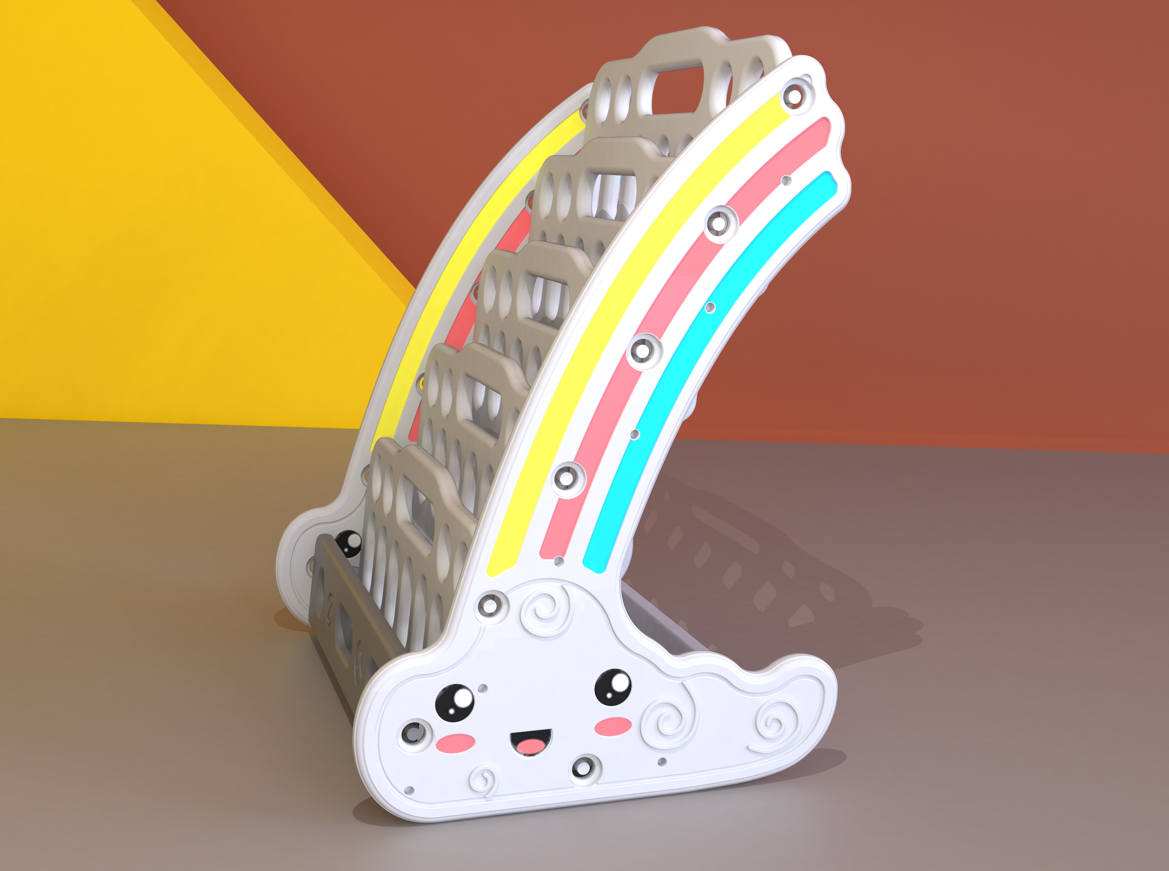 Children bookshelf，rainbow，