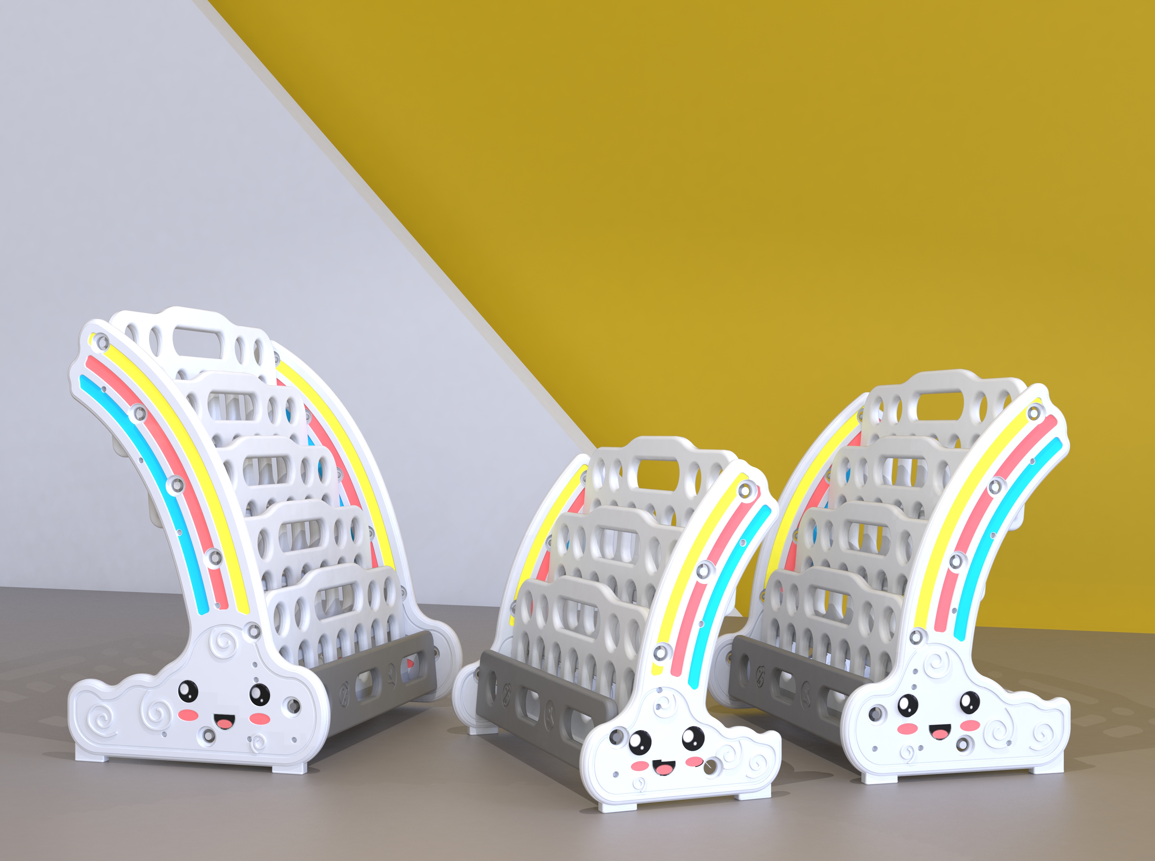 Children bookshelf，rainbow，