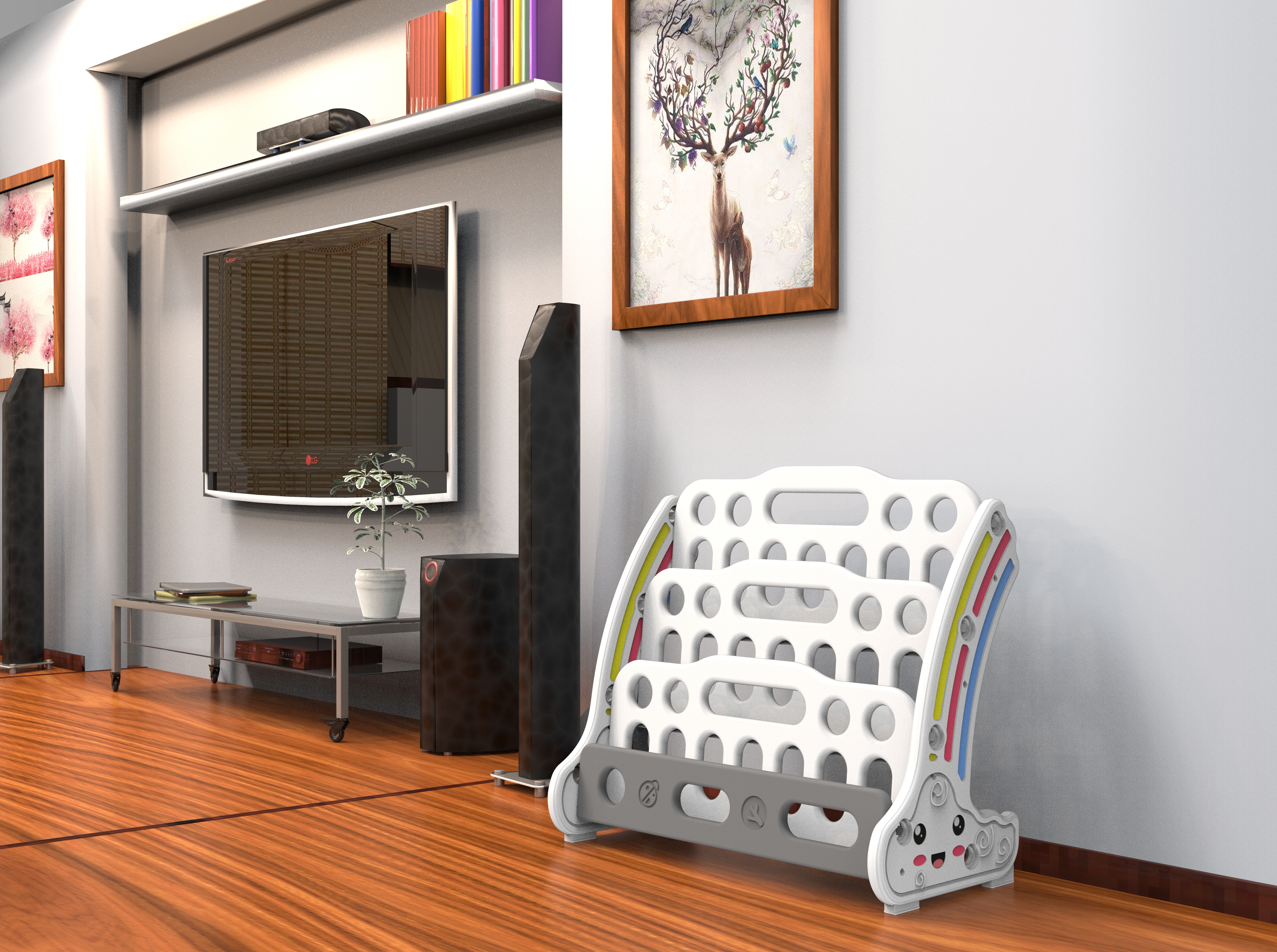 Children bookshelf，rainbow，