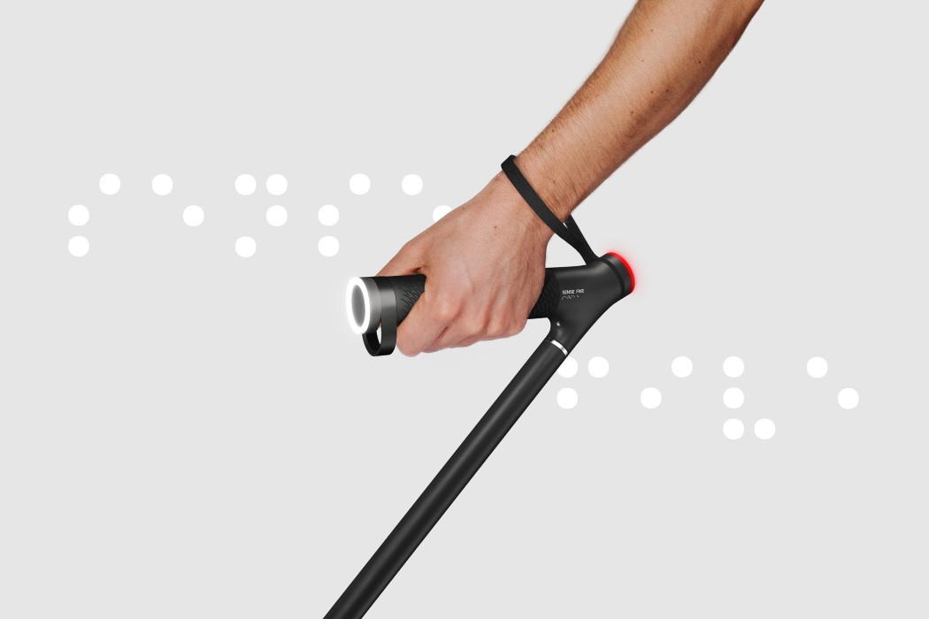 a cane，go blind，Intelligent induction，