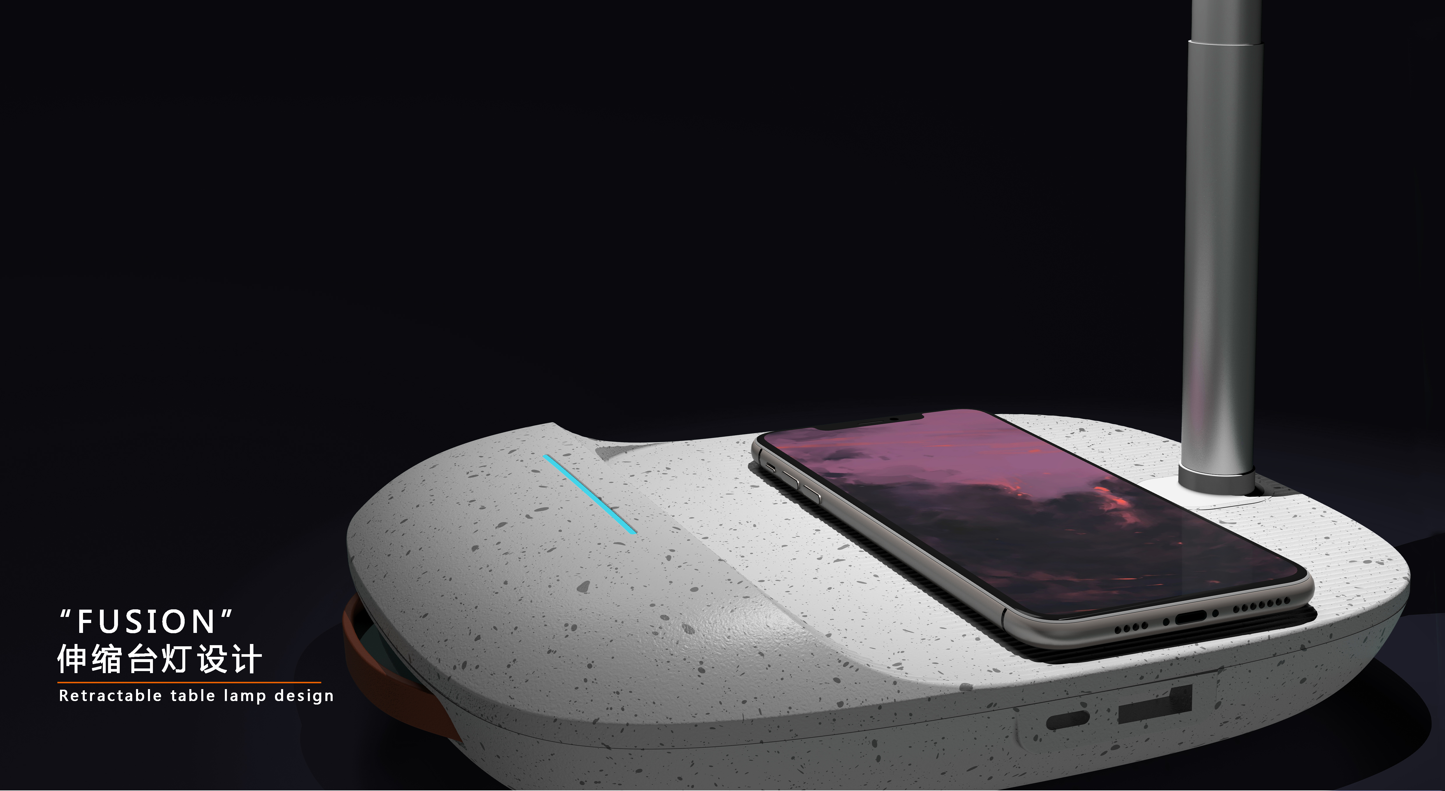 Spade design，Telescopic table lamp，