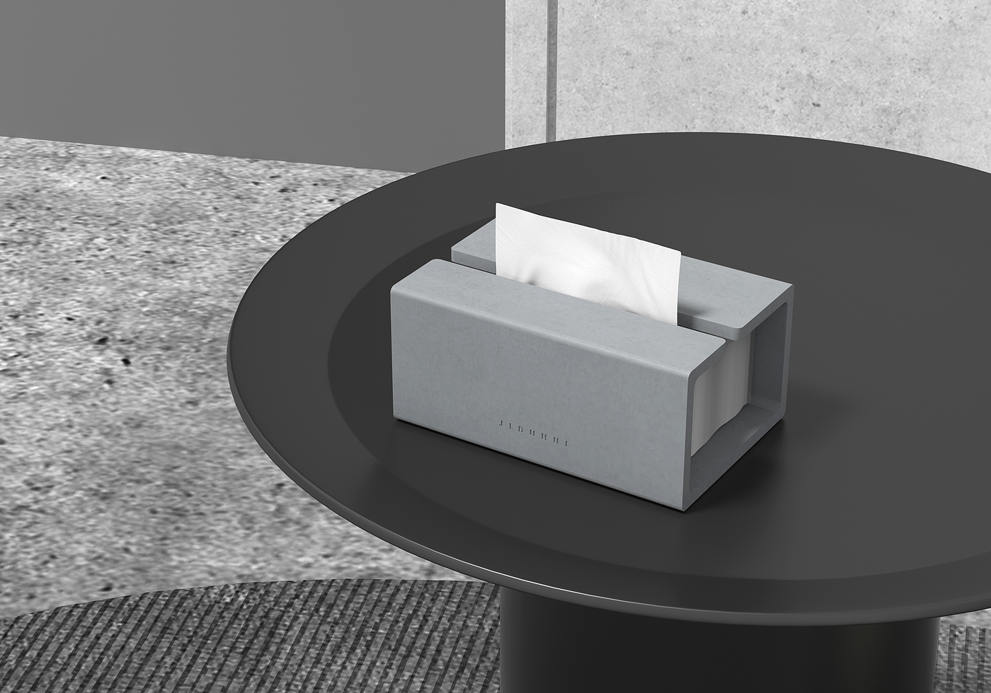 Several degrees grey home，Cement tissue box，Original design，