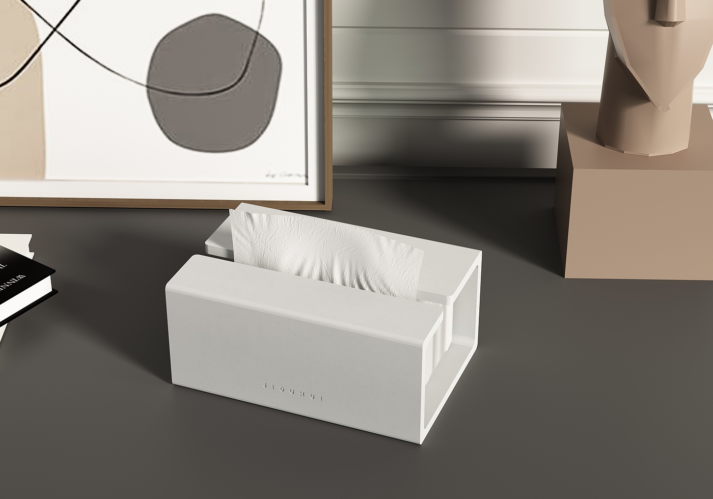 Several degrees grey home，Cement tissue box，Original design，