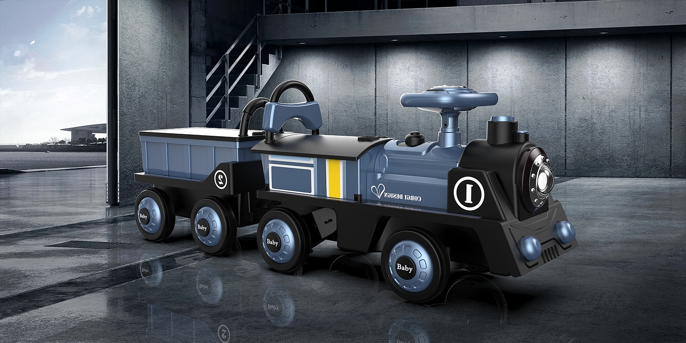 Retro electric children's train, rear bucket wireless，