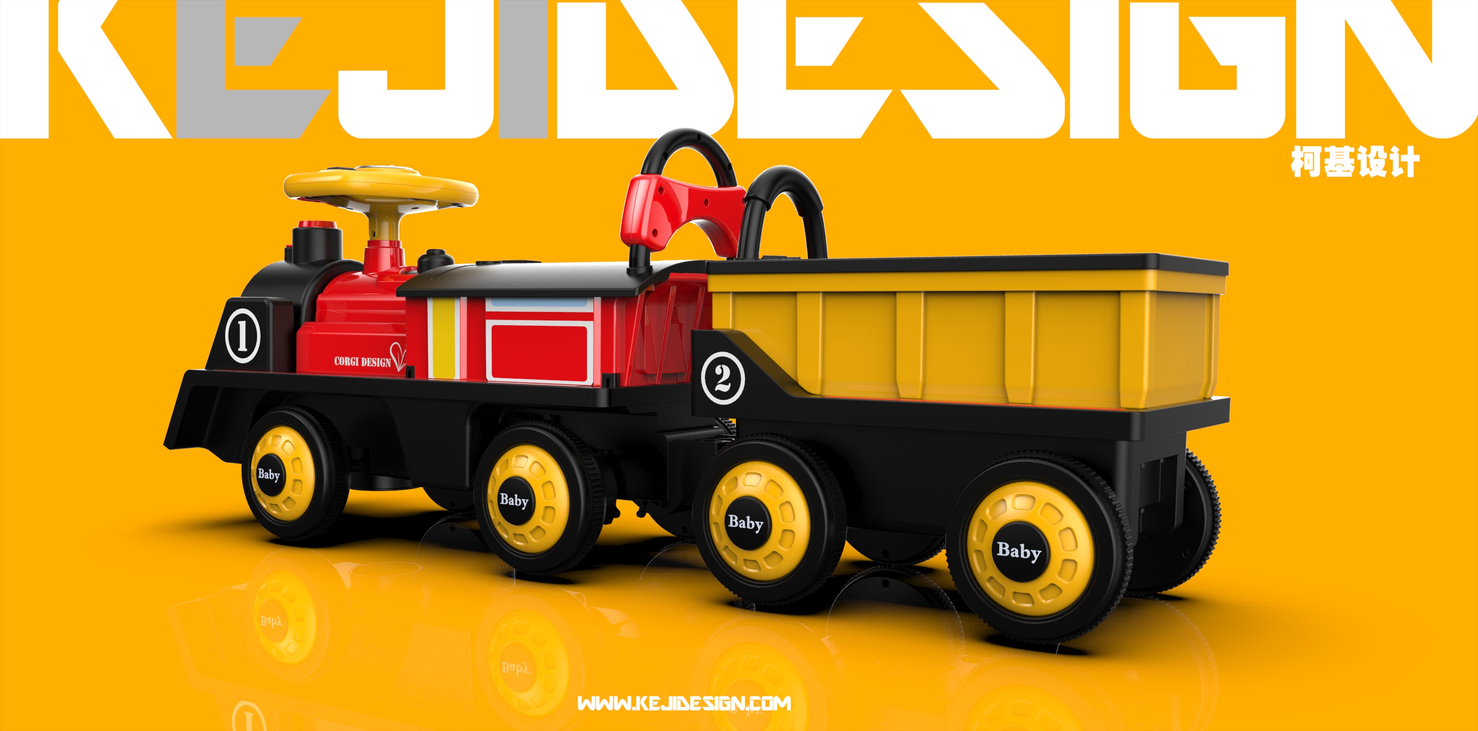 Retro electric children's train, rear bucket wireless，