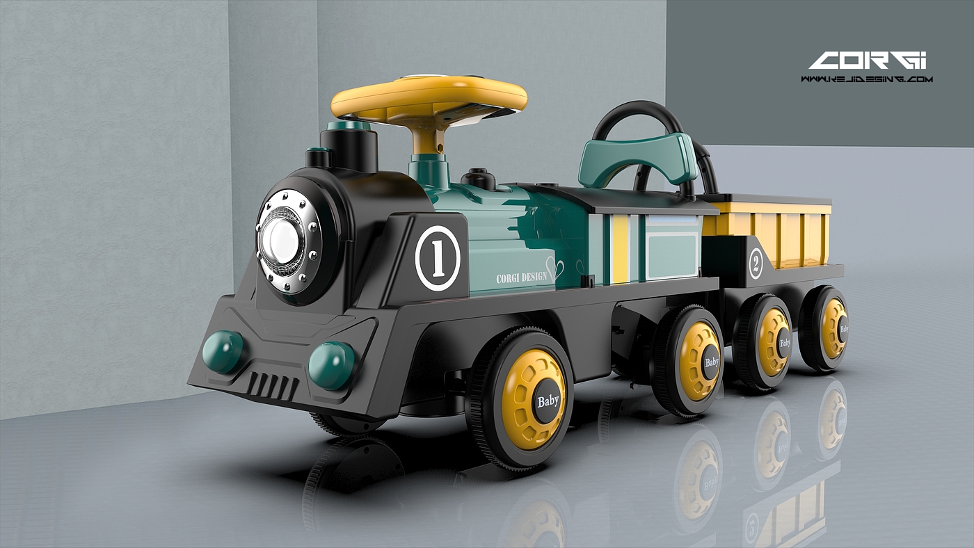 Retro electric children's train, rear bucket wireless，