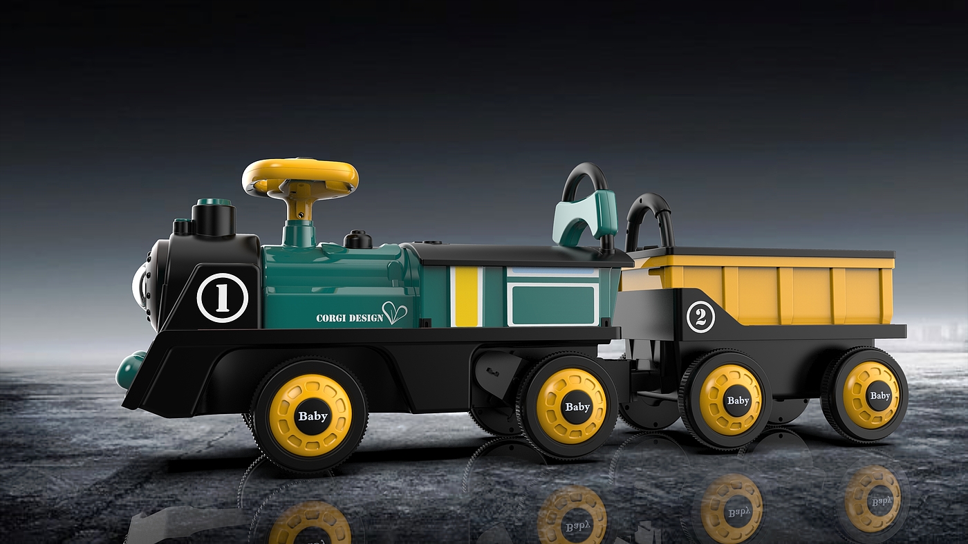 Retro electric children's train, rear bucket wireless，