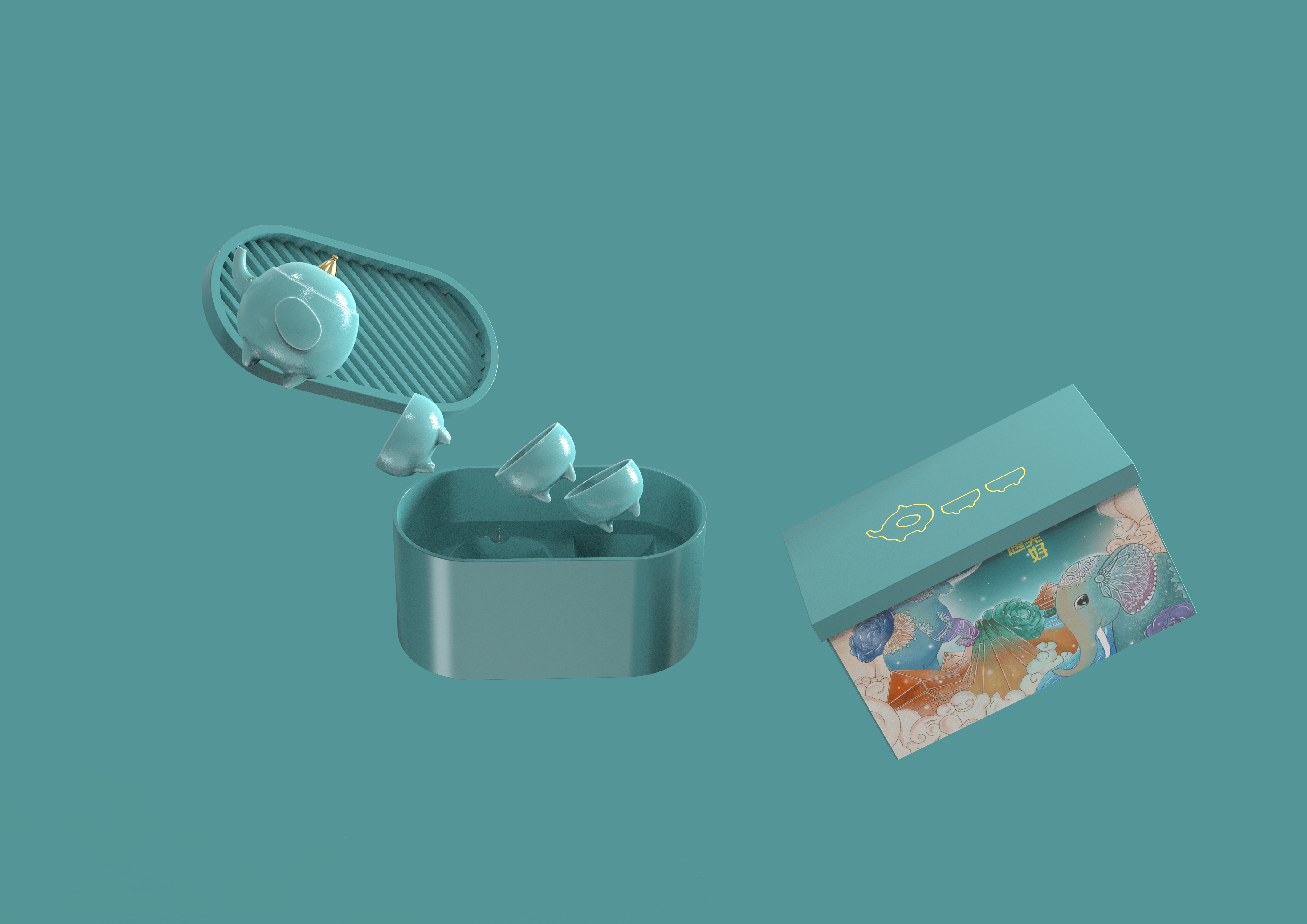 Bionic tea set design，