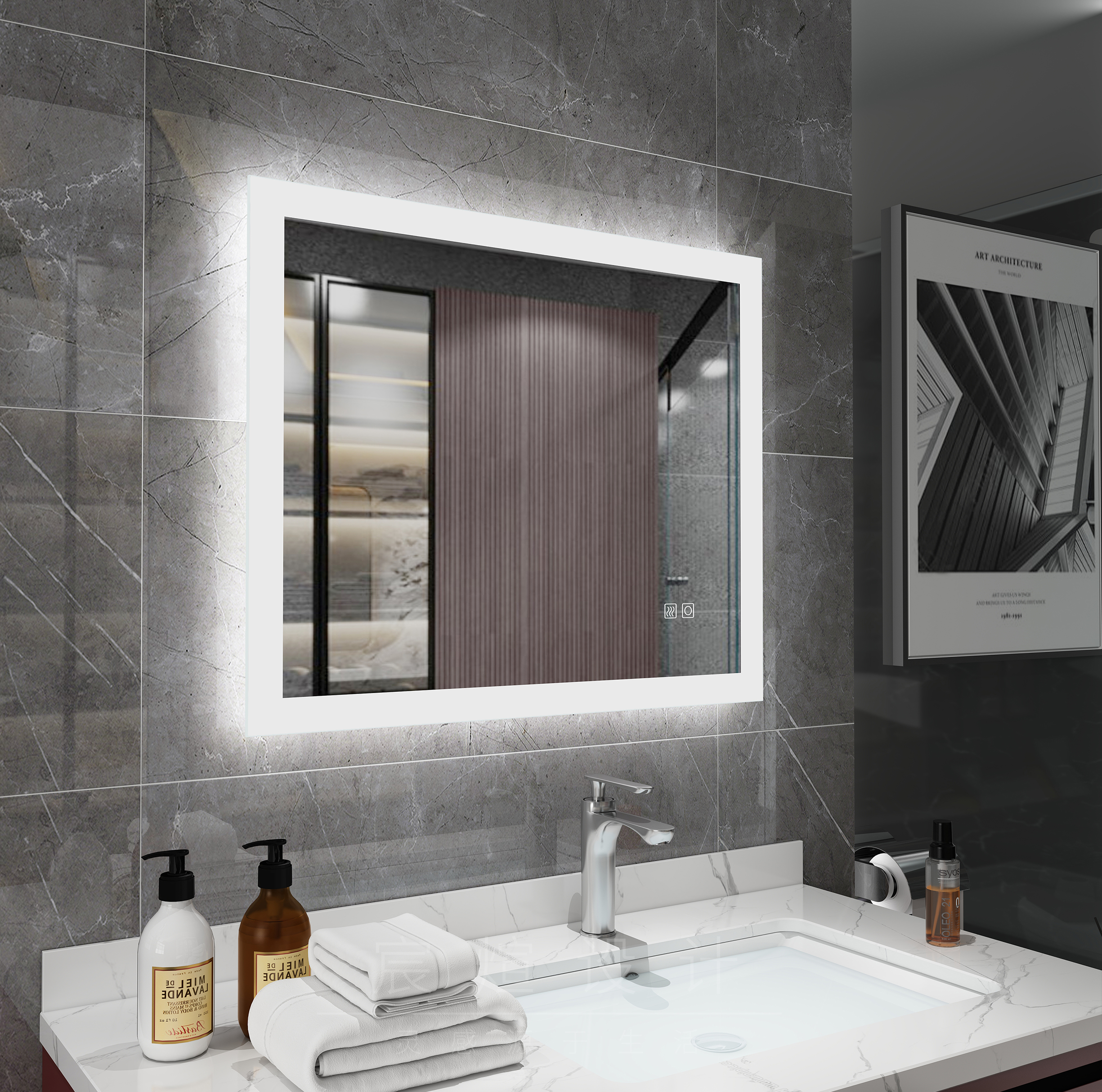 furniture，Bathroom modeling and rendering，modern，Light luxury，