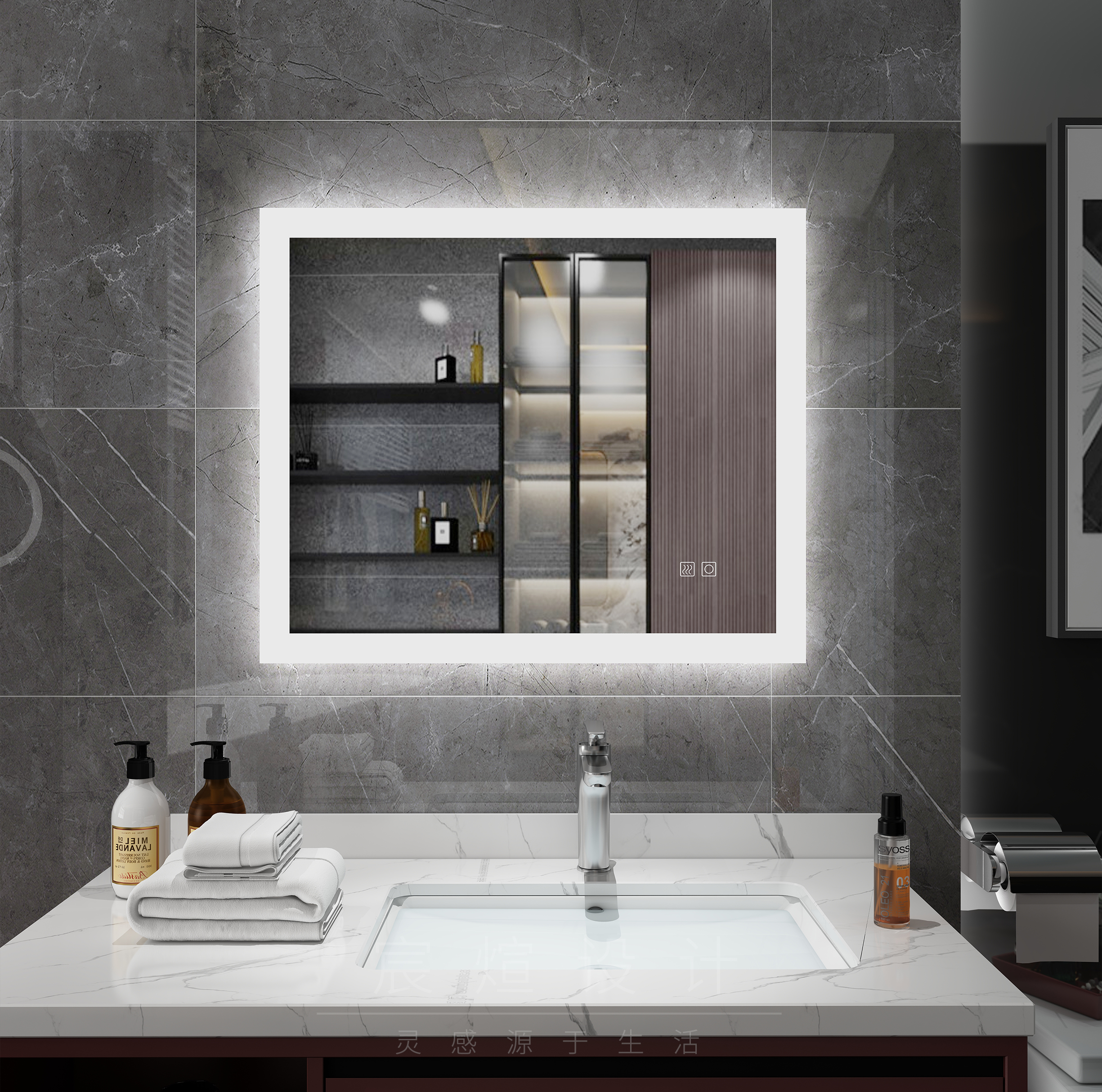 furniture，Bathroom modeling and rendering，modern，Light luxury，