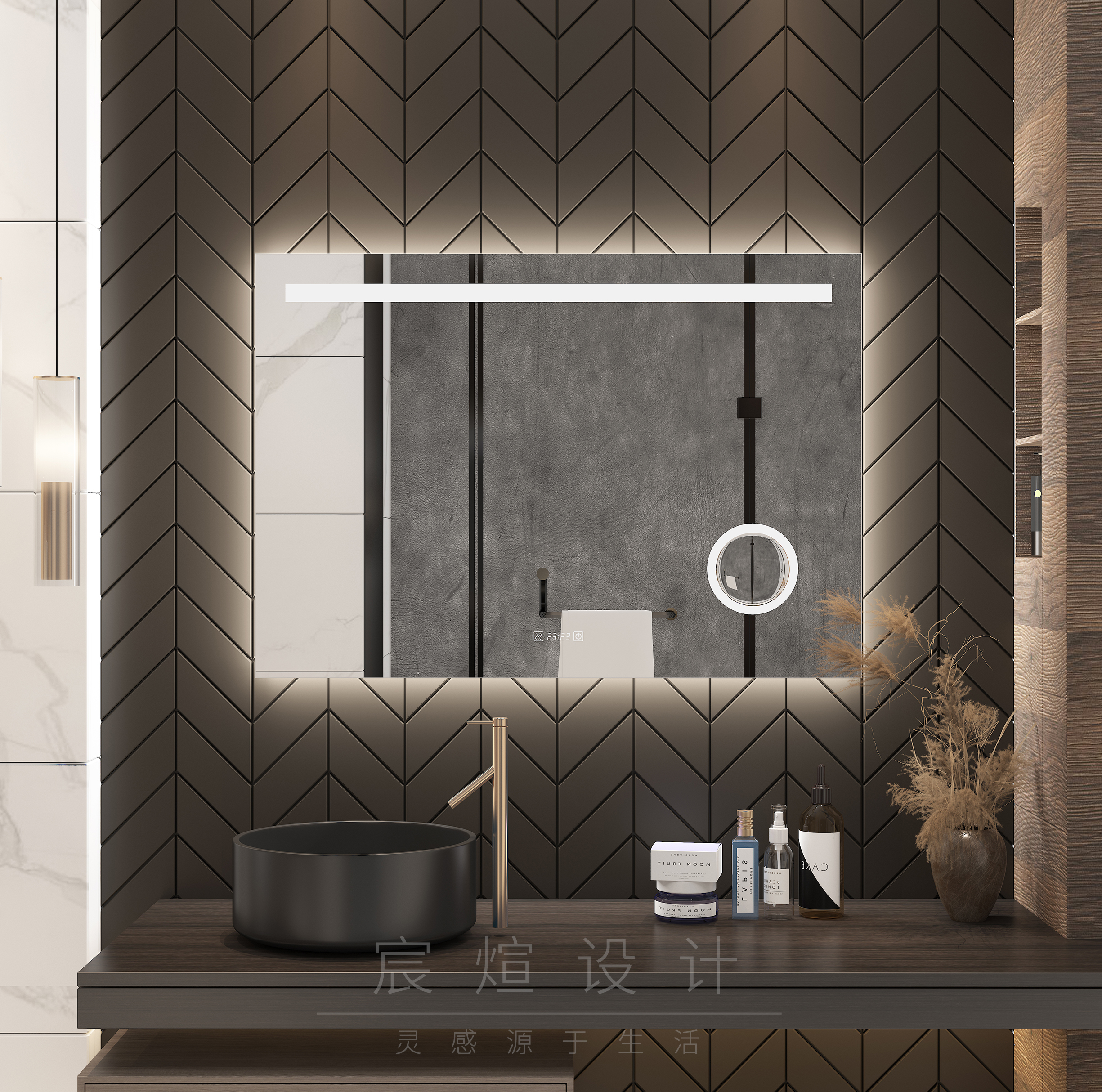 furniture，Bathroom modeling and rendering，modern，Light luxury，