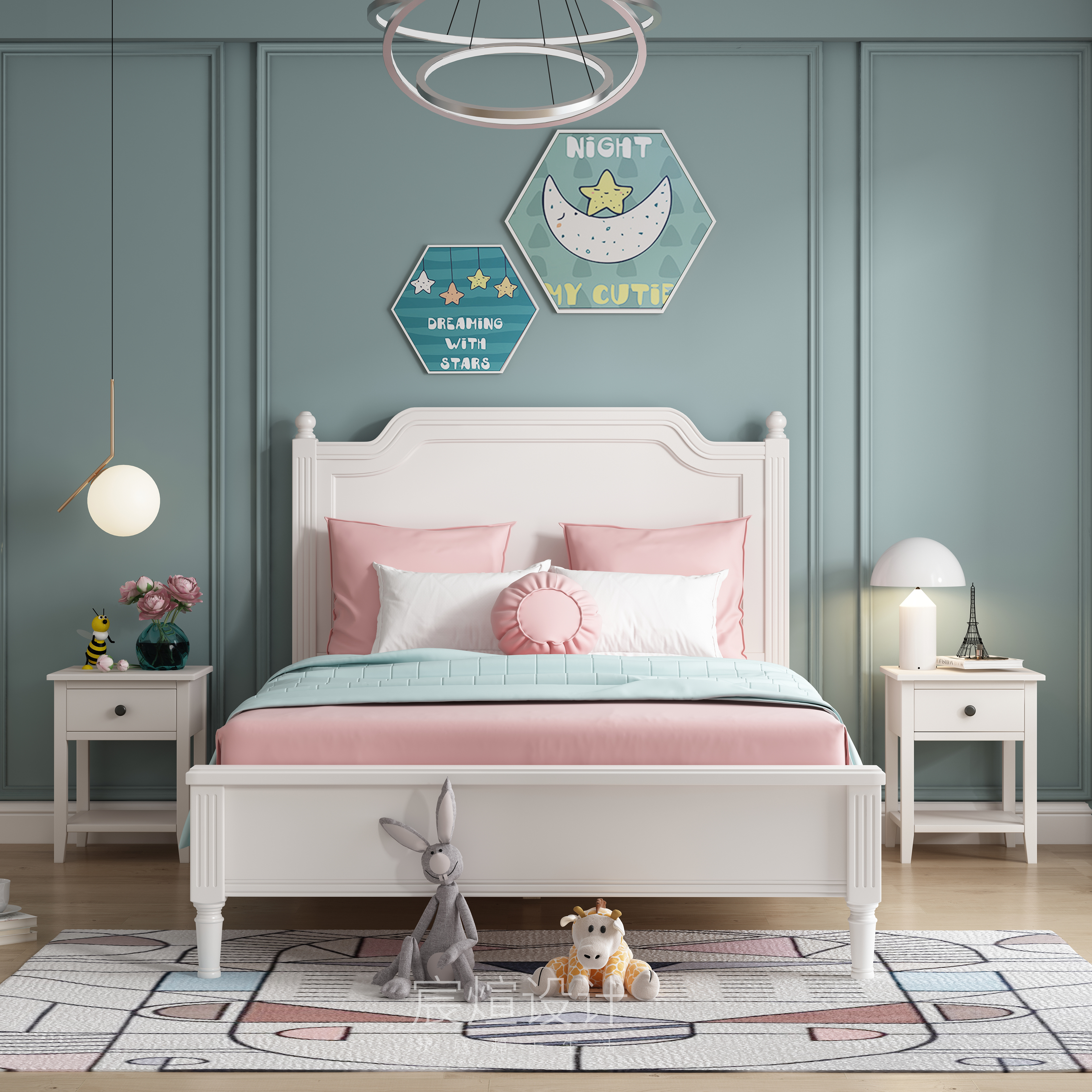 Children's furniture，Modern simplicity，furniture，Furniture modeling and rendering，