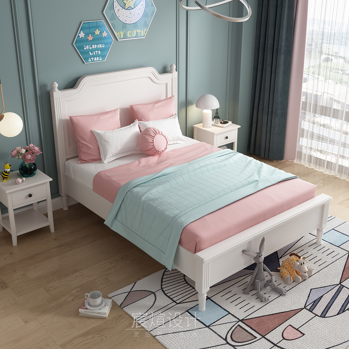 Children's furniture，Modern simplicity，furniture，Furniture modeling and rendering，