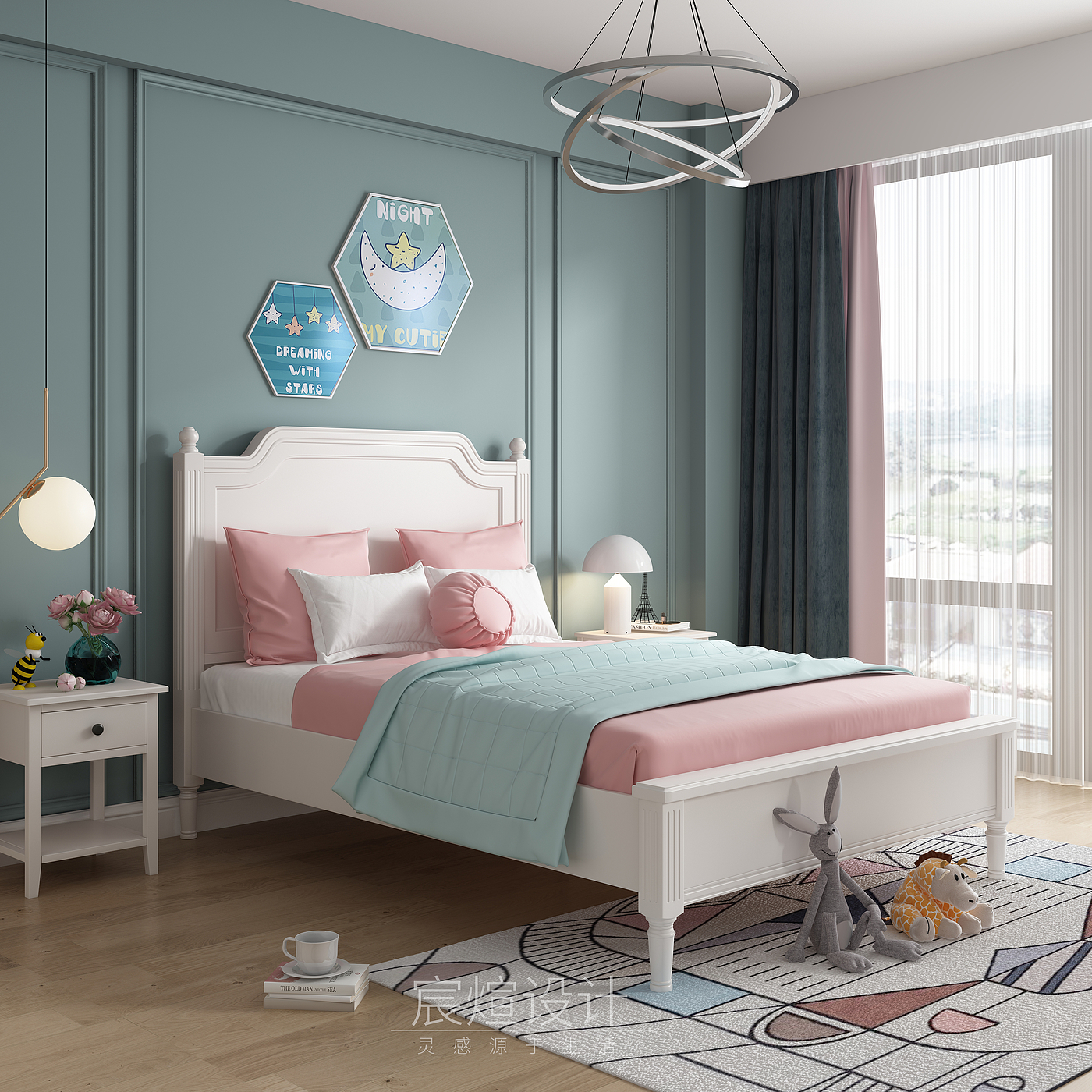 Children's furniture，Modern simplicity，furniture，Furniture modeling and rendering，