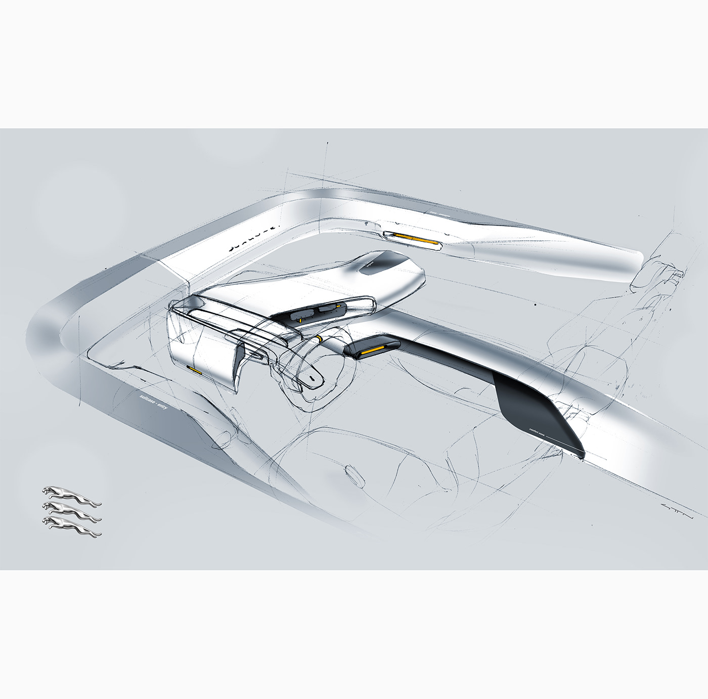 JAGUAR INTERIOR，Jaguar interior，Hand drawn，