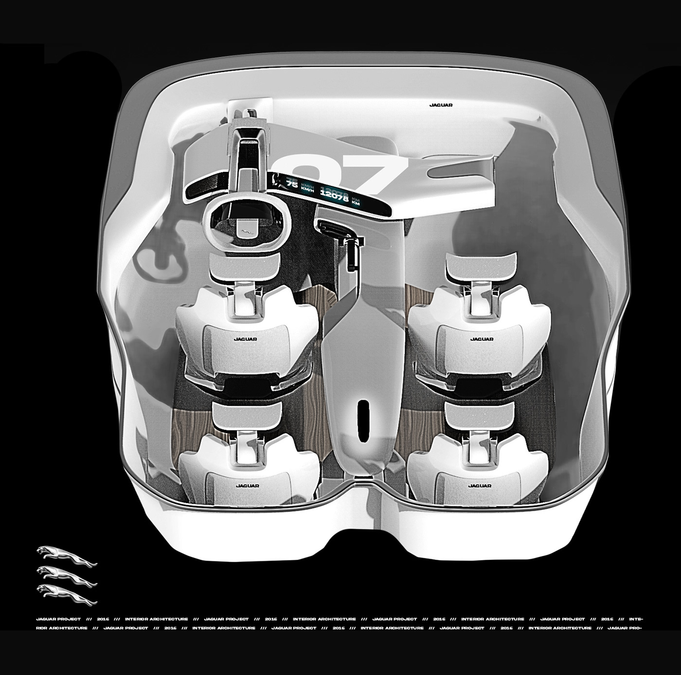 JAGUAR INTERIOR，Jaguar interior，Hand drawn，