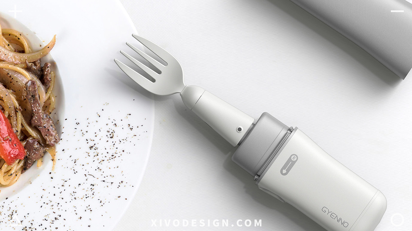 Good simple geometry，Anti shake spoon，Tools for Parkinson's patients，Articles for the elderly，Jiajian geometric industrial design，Kinson patient spoon，The old man shook his hands to eat tableware，Zhenluo，