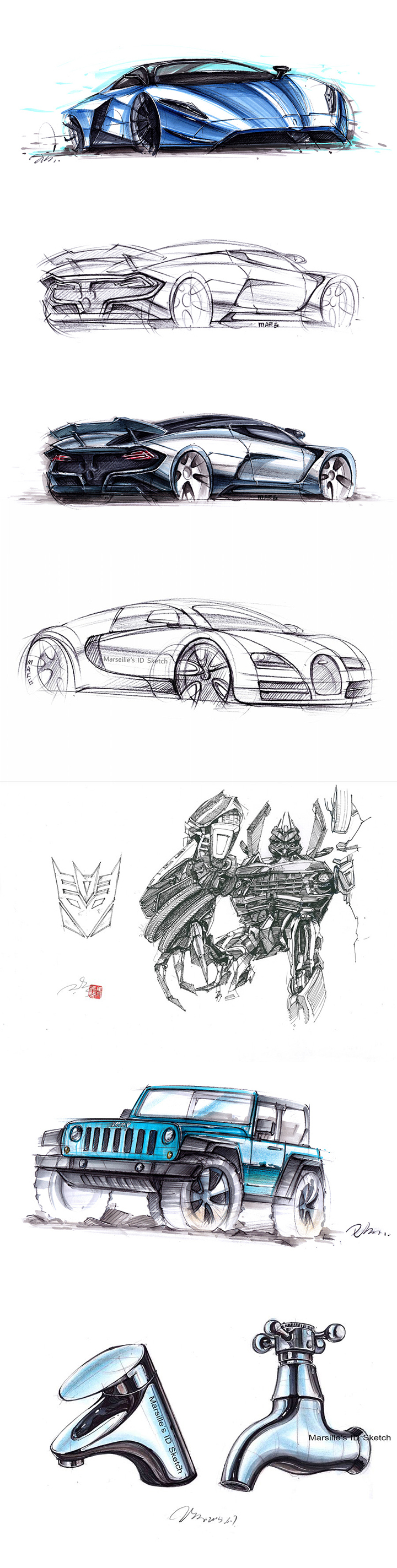 Hand drawn industrial design，Hand drawn vehicle，Hand drawn renderings of industrial design，