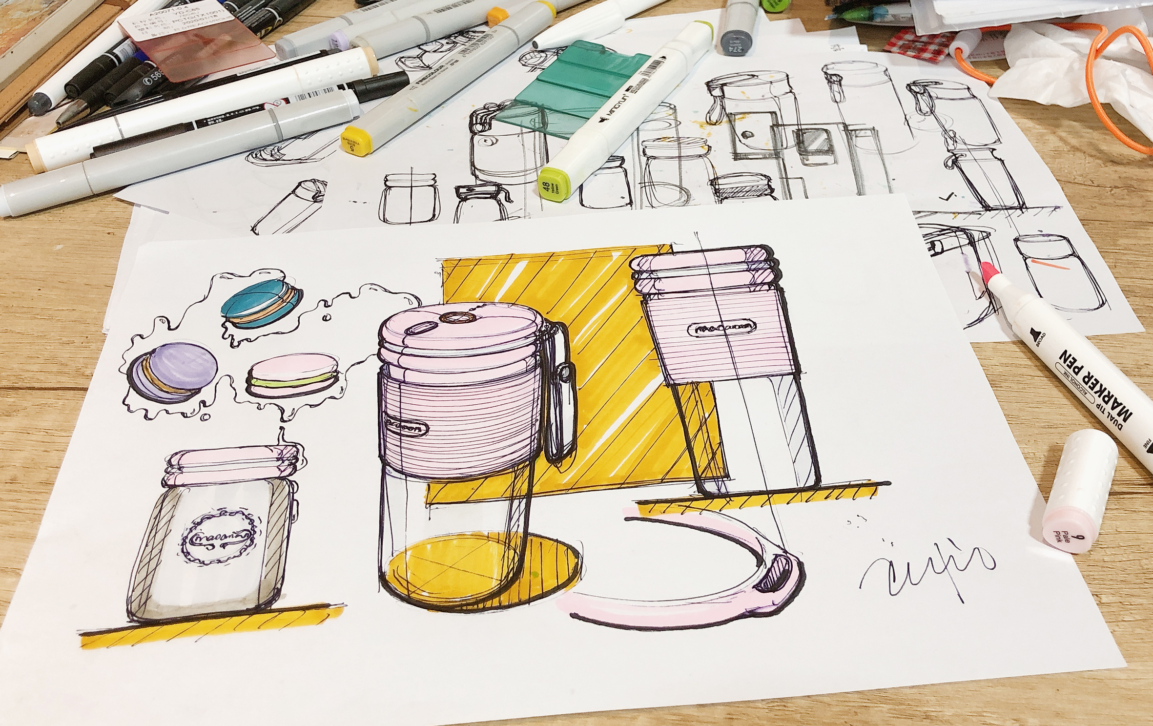 Juicer，cup，Hand drawn，sketch，