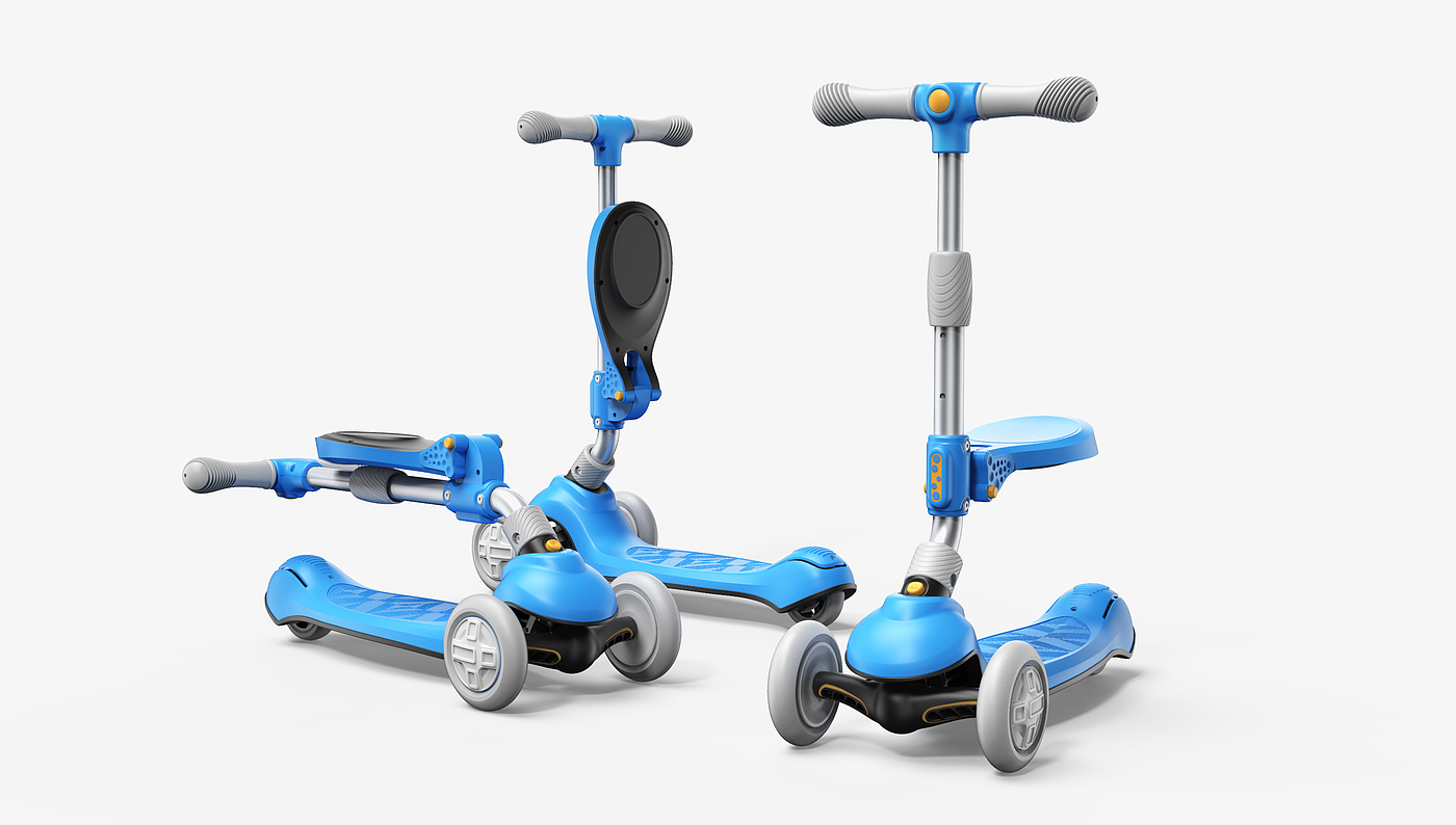 Appearance design，Scooter，Children's scooters，One shot design，