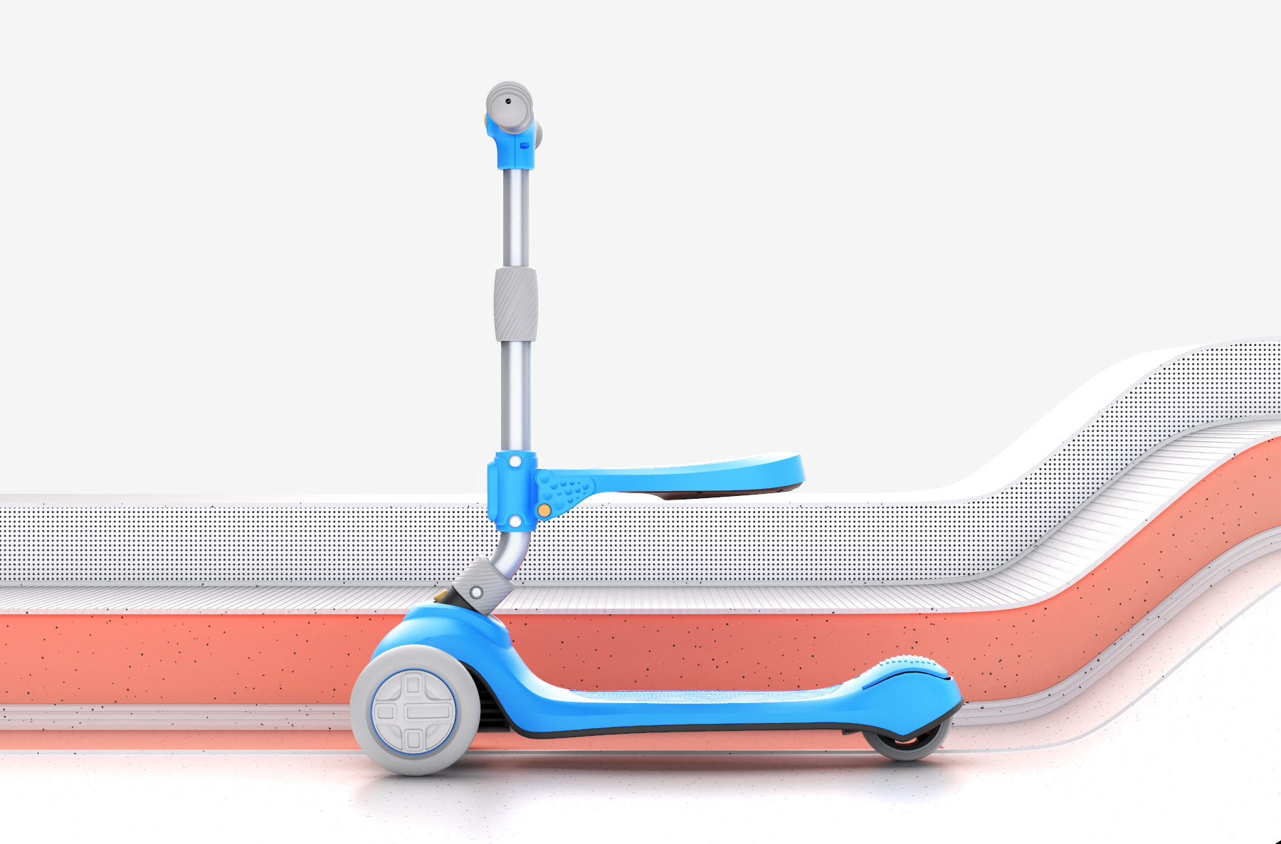 Appearance design，Scooter，Children's scooters，One shot design，