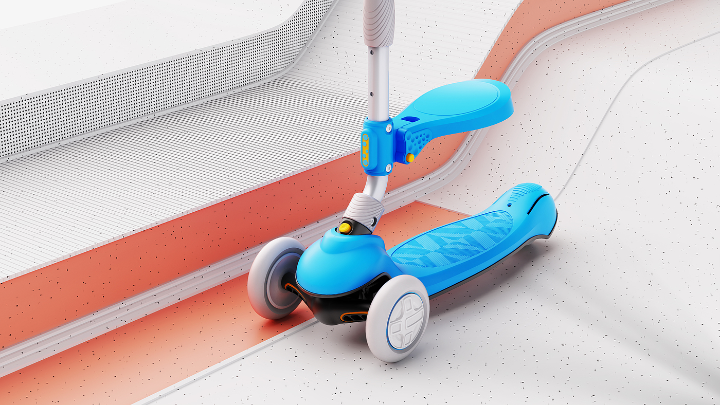 Appearance design，Scooter，Children's scooters，One shot design，