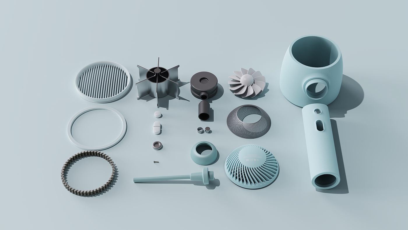 hair drier，Keyshot rendering，industrial design，product design，sample reels，