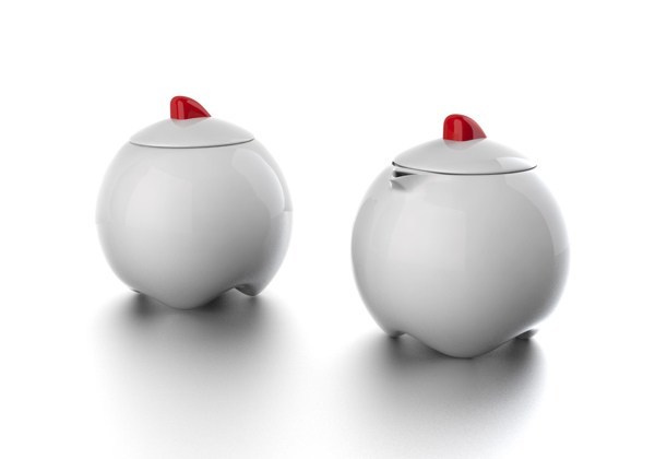 lovely，cock，teapot，teacup，Design，