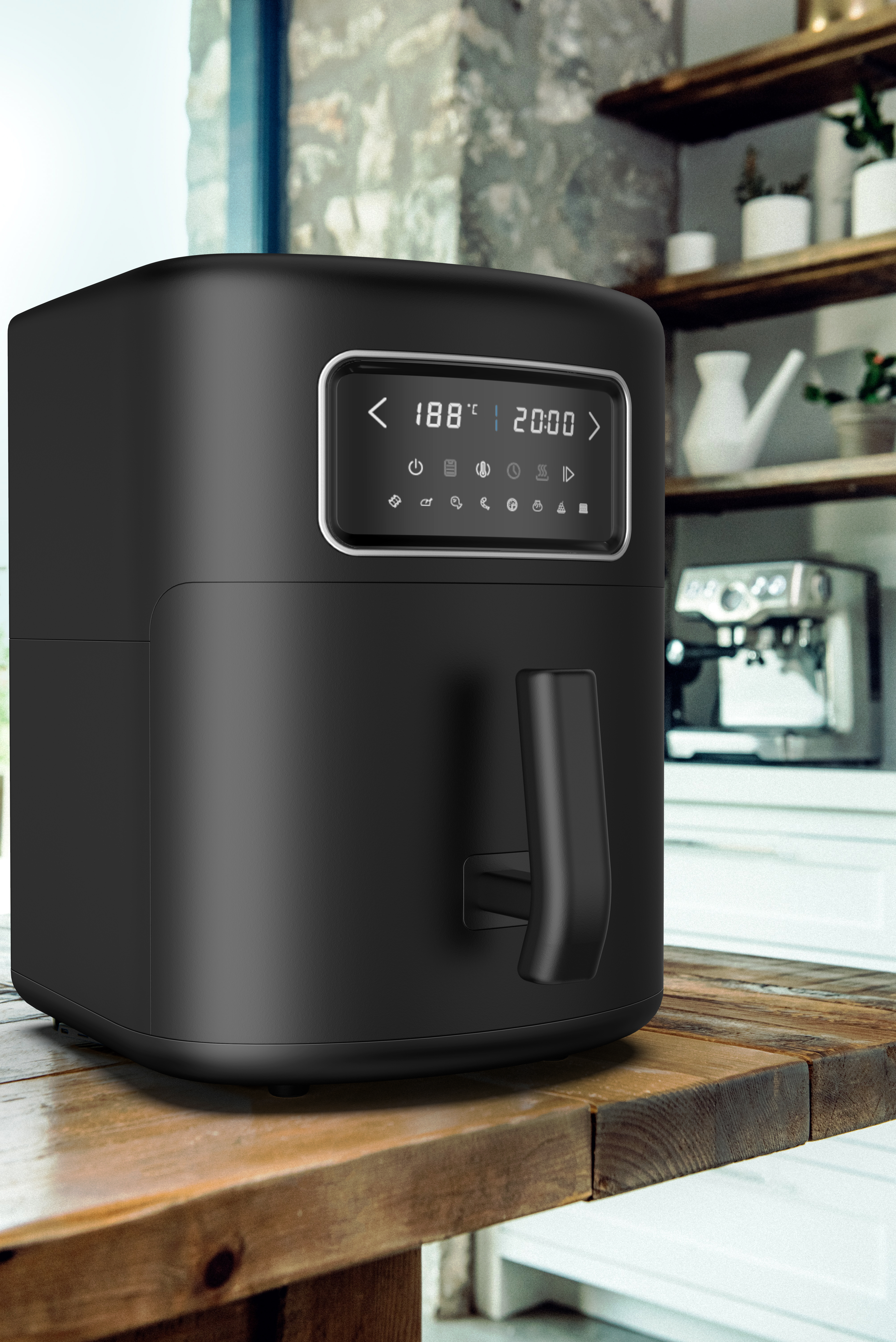 Air fryer，Air oven，oven，Household appliances，product design，industrial design，Interface design，Kitchen appliances，