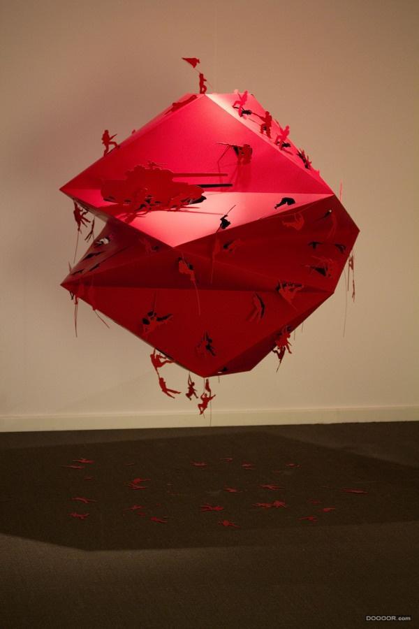 gules，fortress，bloody battle，paper-cut，originality，Design，