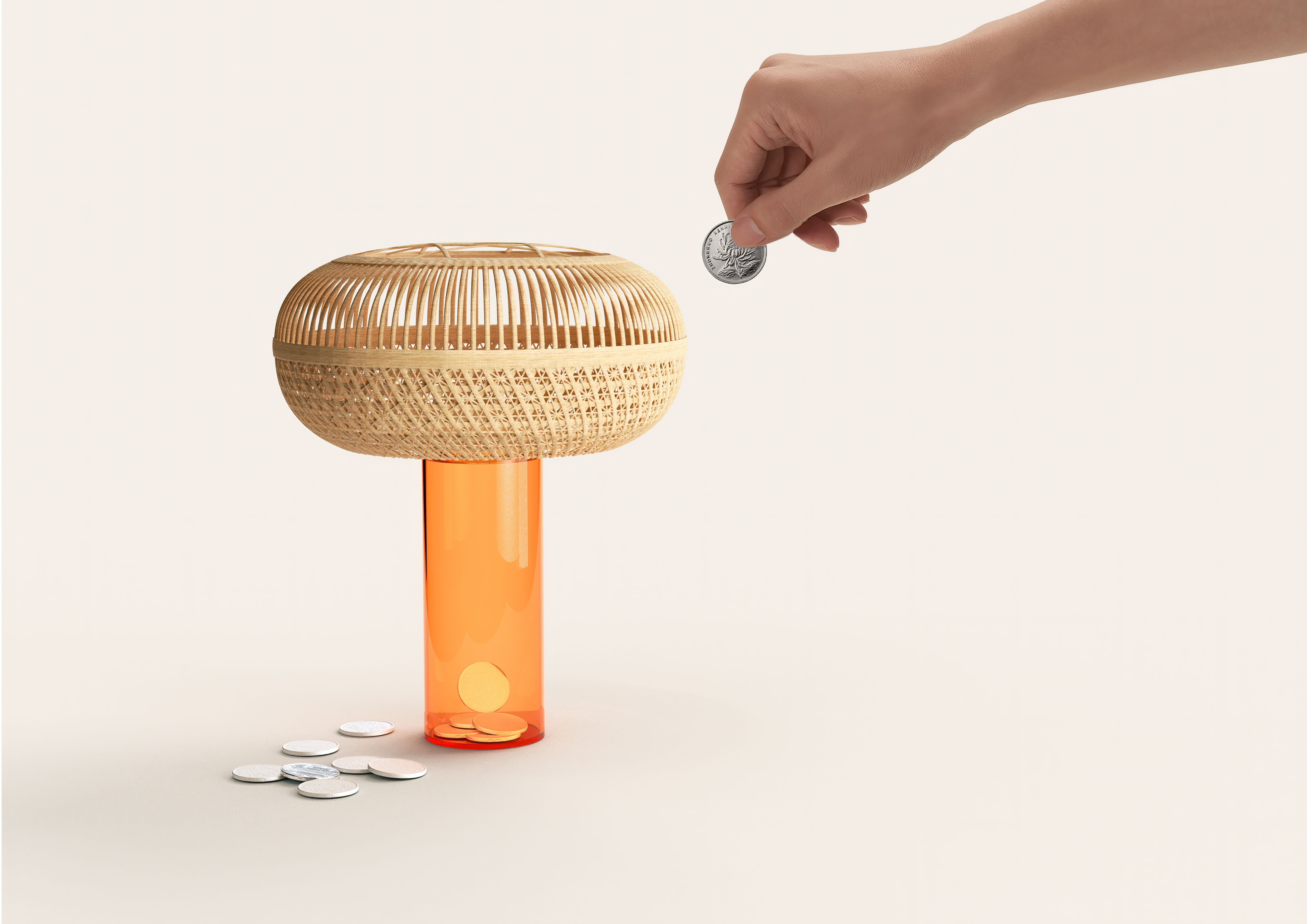 bamboo，bamboo weaving，Piggy bank，