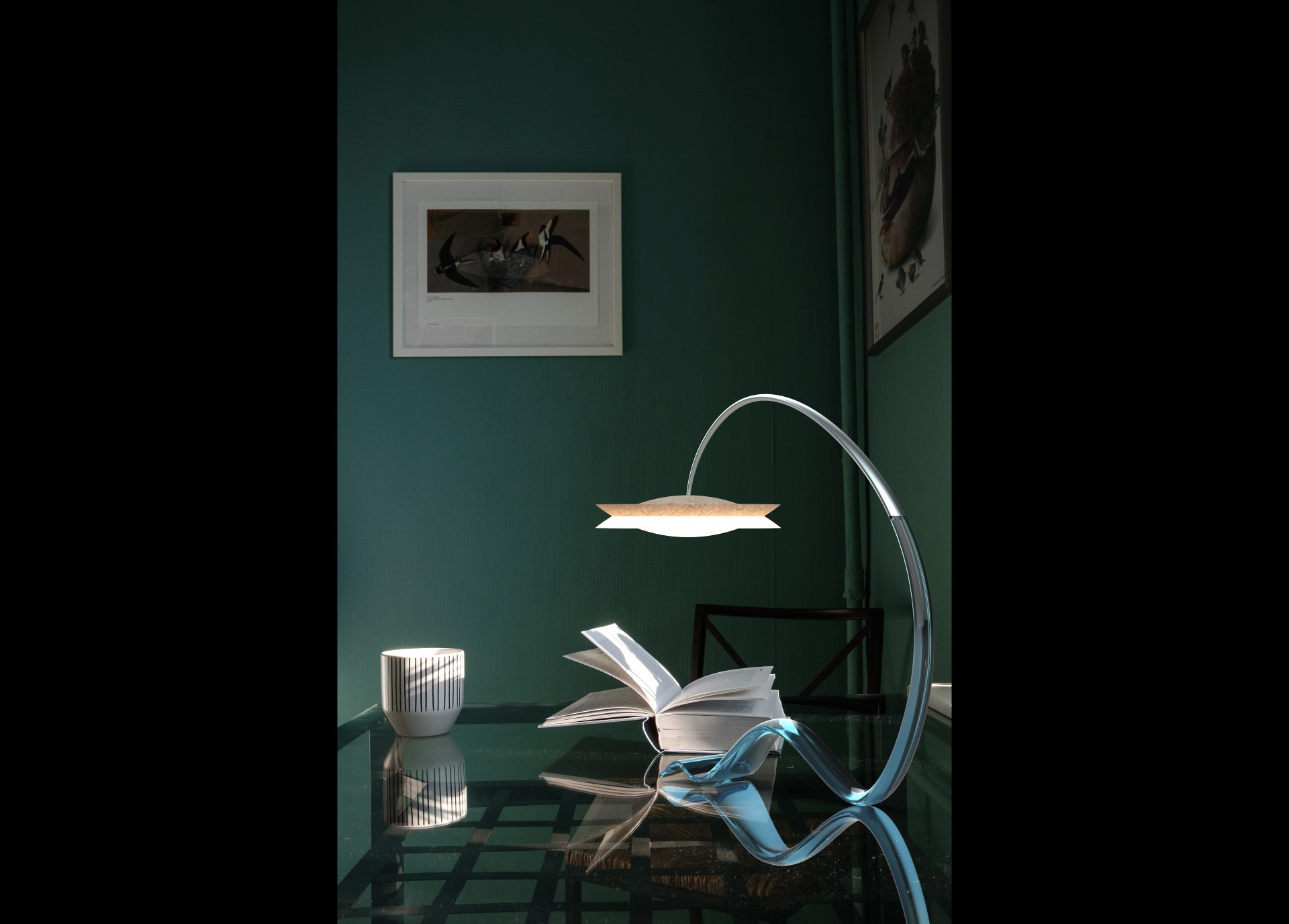 Boat，surface of the water，reflect sth. in the water，Underwater，