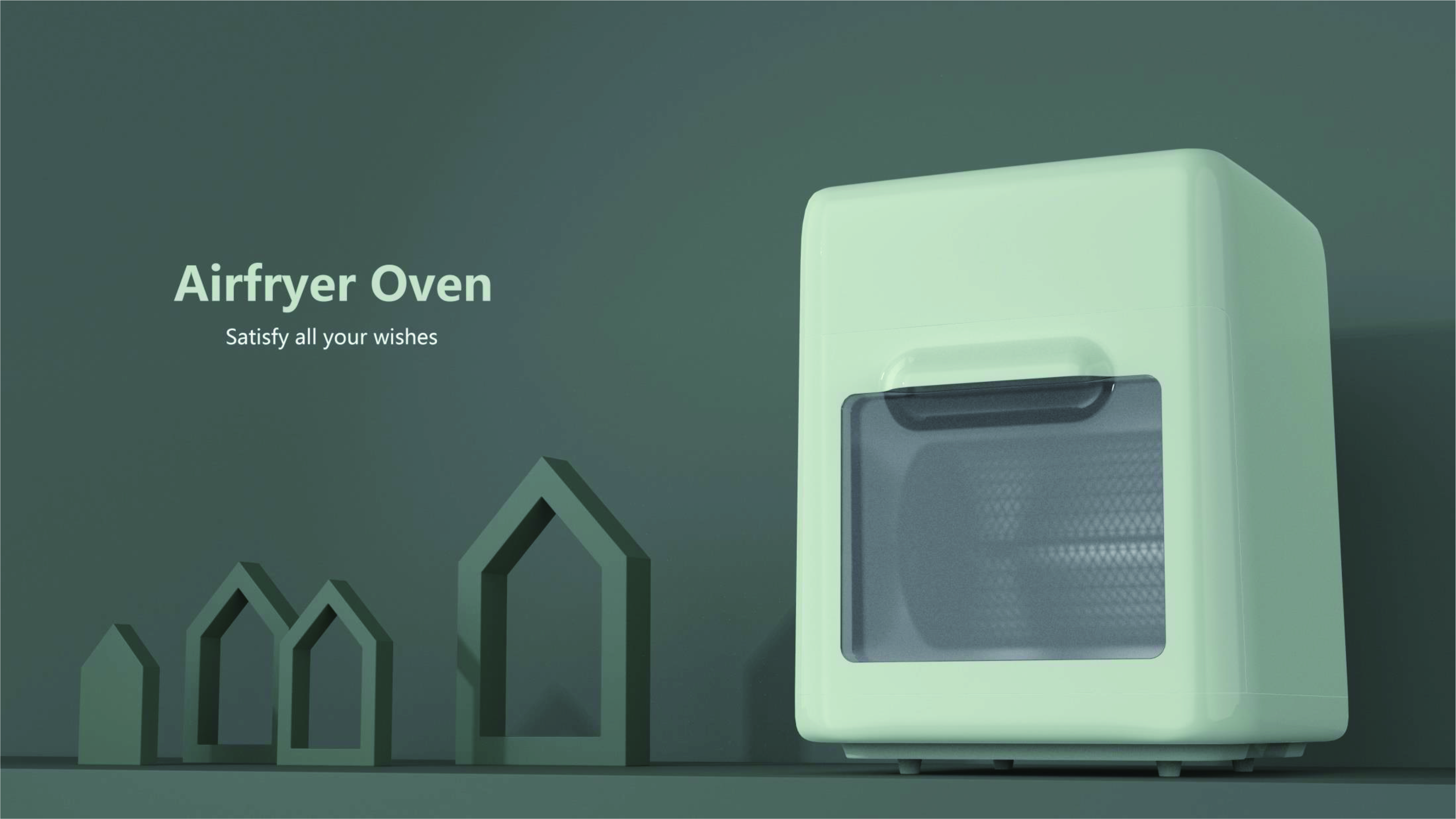 Air fryer，Air oven，product design，industrial design，kitchen，small home appliances，Innovative design，