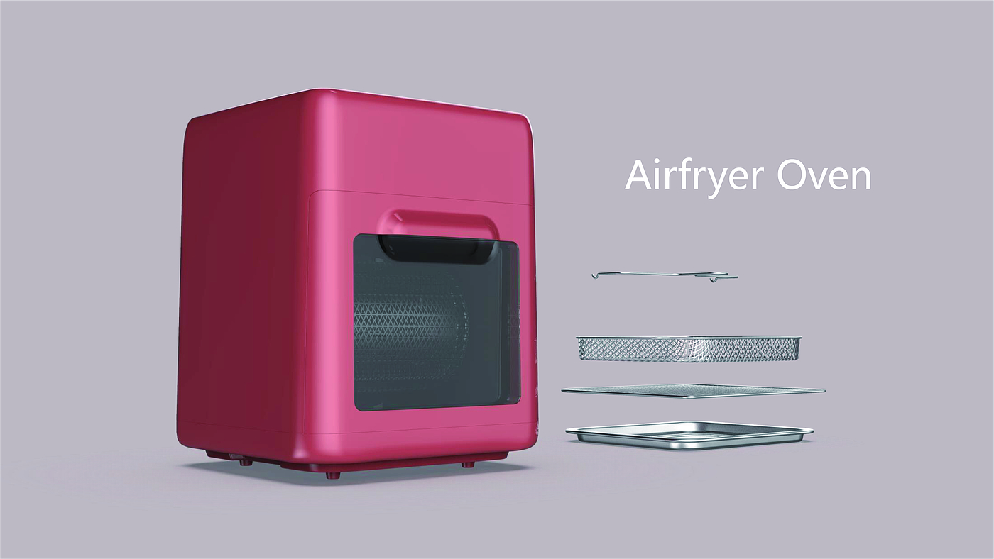 Air fryer，Air oven，product design，industrial design，kitchen，small home appliances，Innovative design，