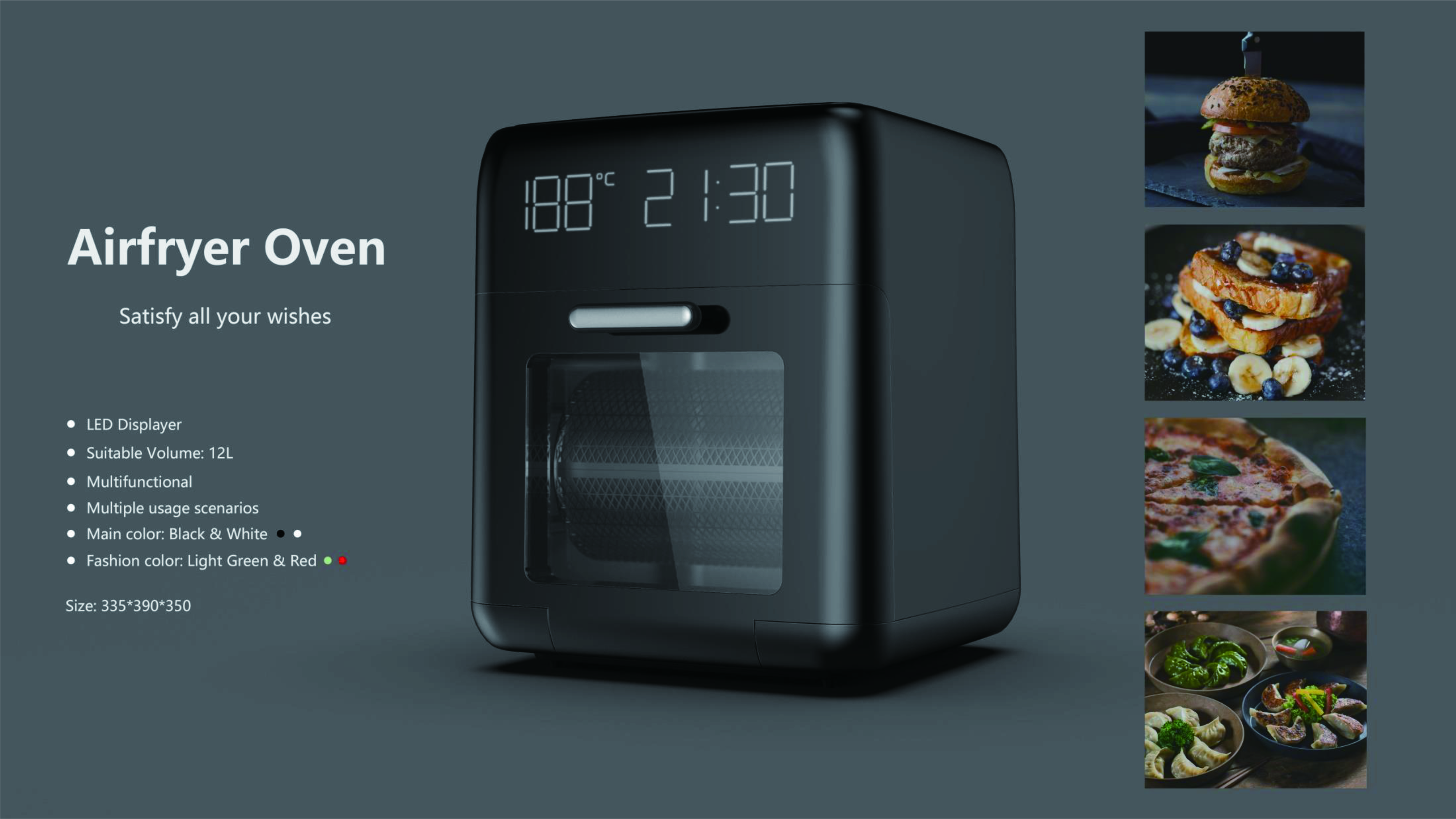 Air fryer，Air oven，product design，industrial design，kitchen，small home appliances，Innovative design，