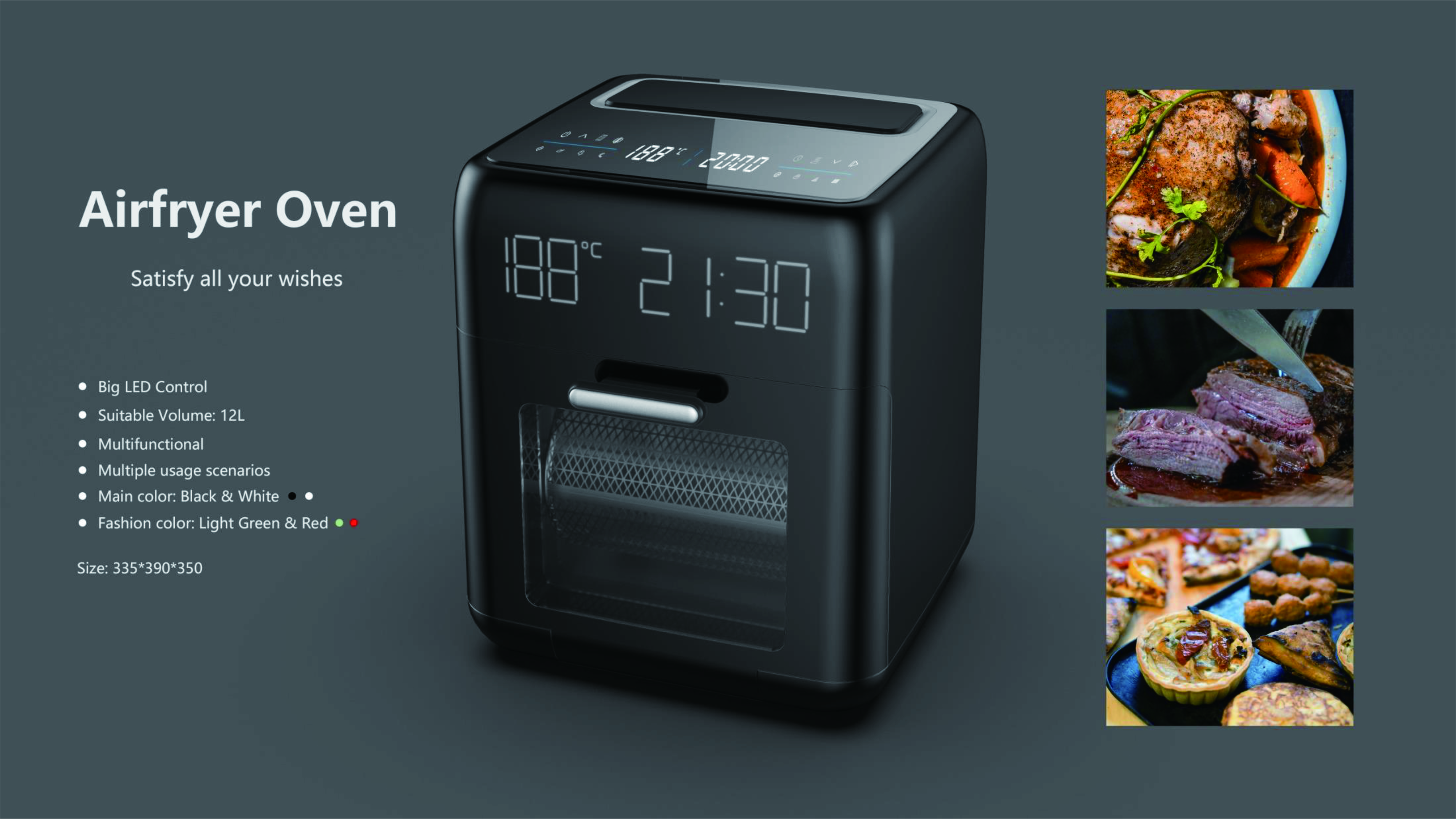 Air fryer，Air oven，product design，industrial design，kitchen，small home appliances，Innovative design，