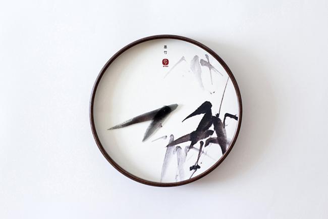 Freehand brushwork，ink painting of bamboo，Wall clock，originality，Design，Digital，intelligence，